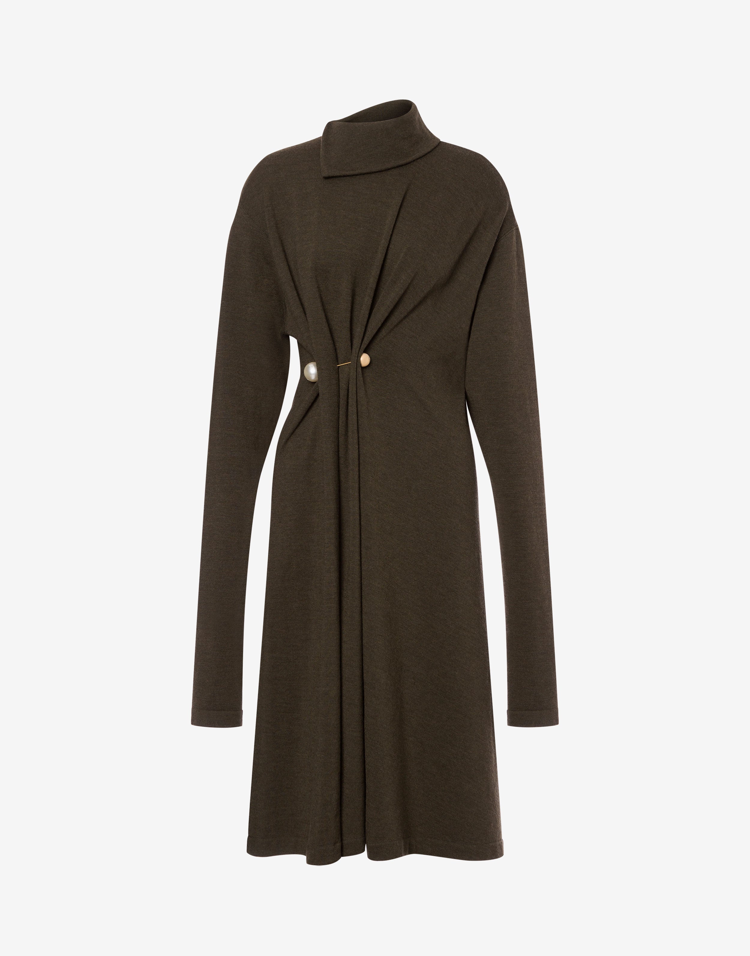 Abito in lana con spilla gioiello、mySite、aoinhome