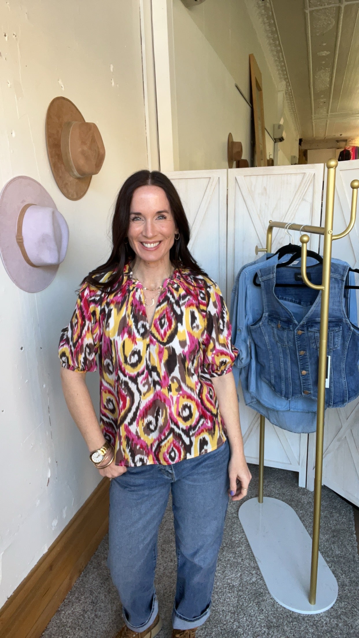 Dylan Roxanne Puff Sleeve Top、mySite、garagedoors4me