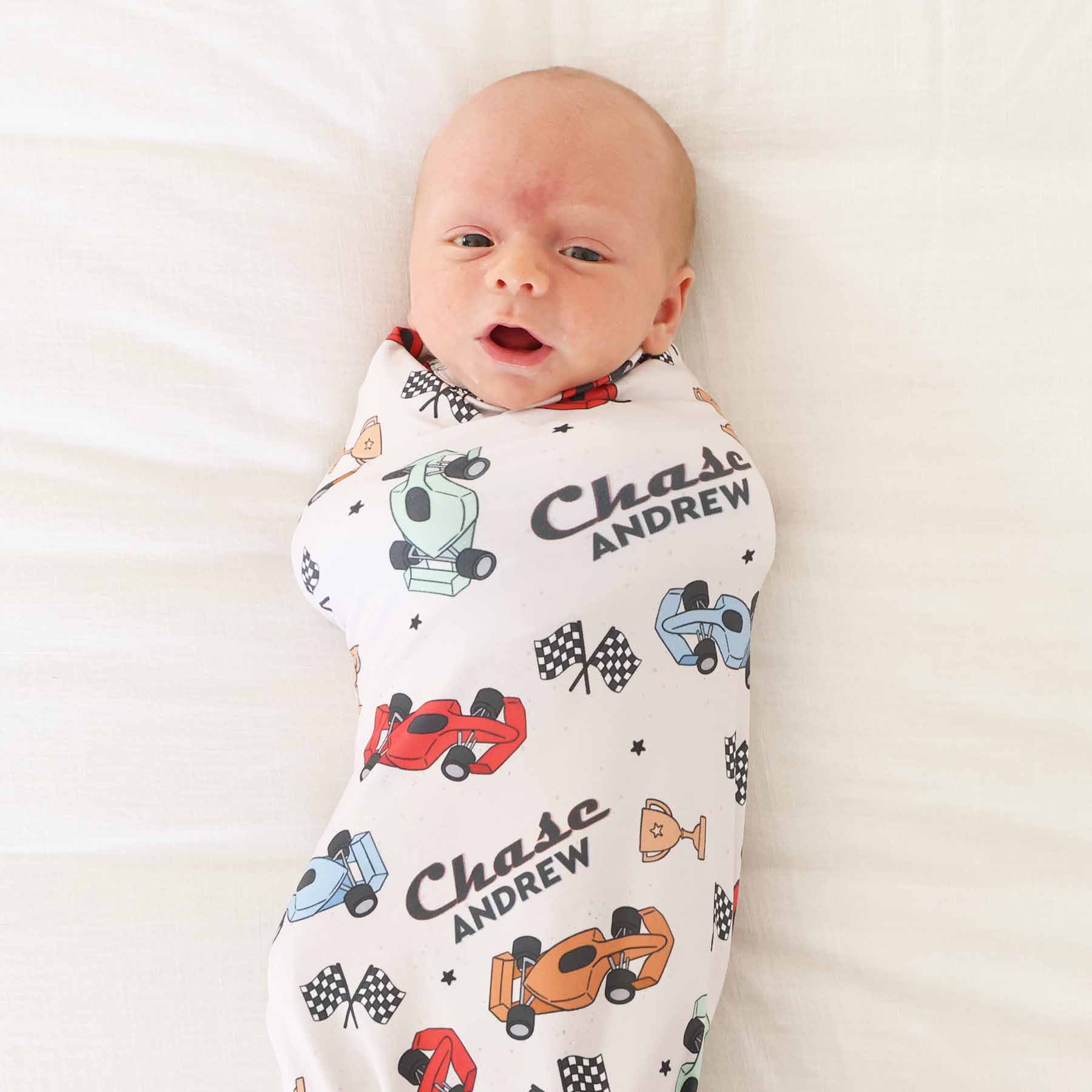  Pit Crew Personalized Swaddle Blanket、mySite、layawaytickets