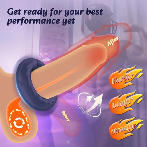 Adjustable Vibrating Cock Ring for Men