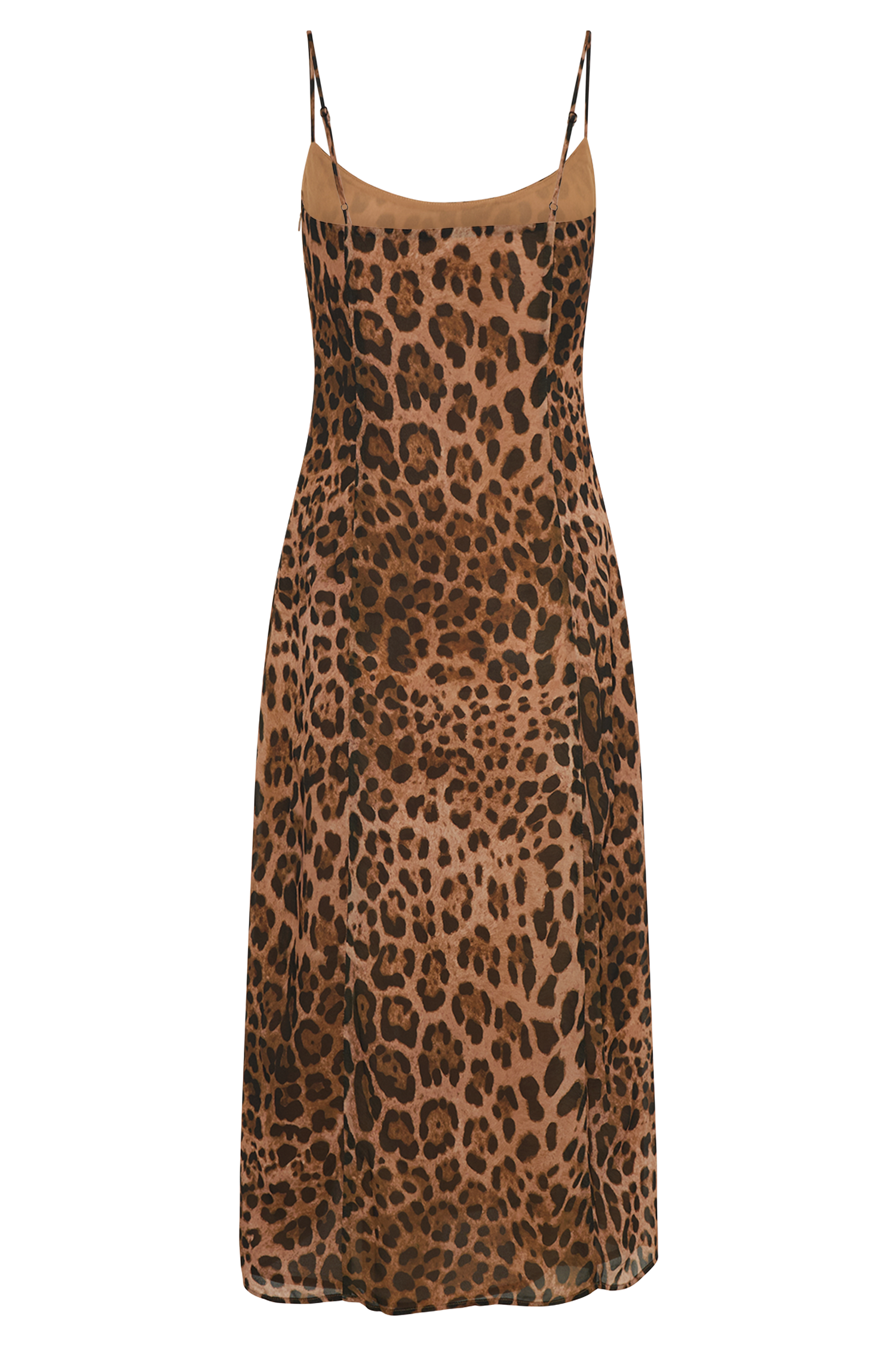 Leanne Chiffon Midi Dress - Leopard Print、mySite、solidvoid