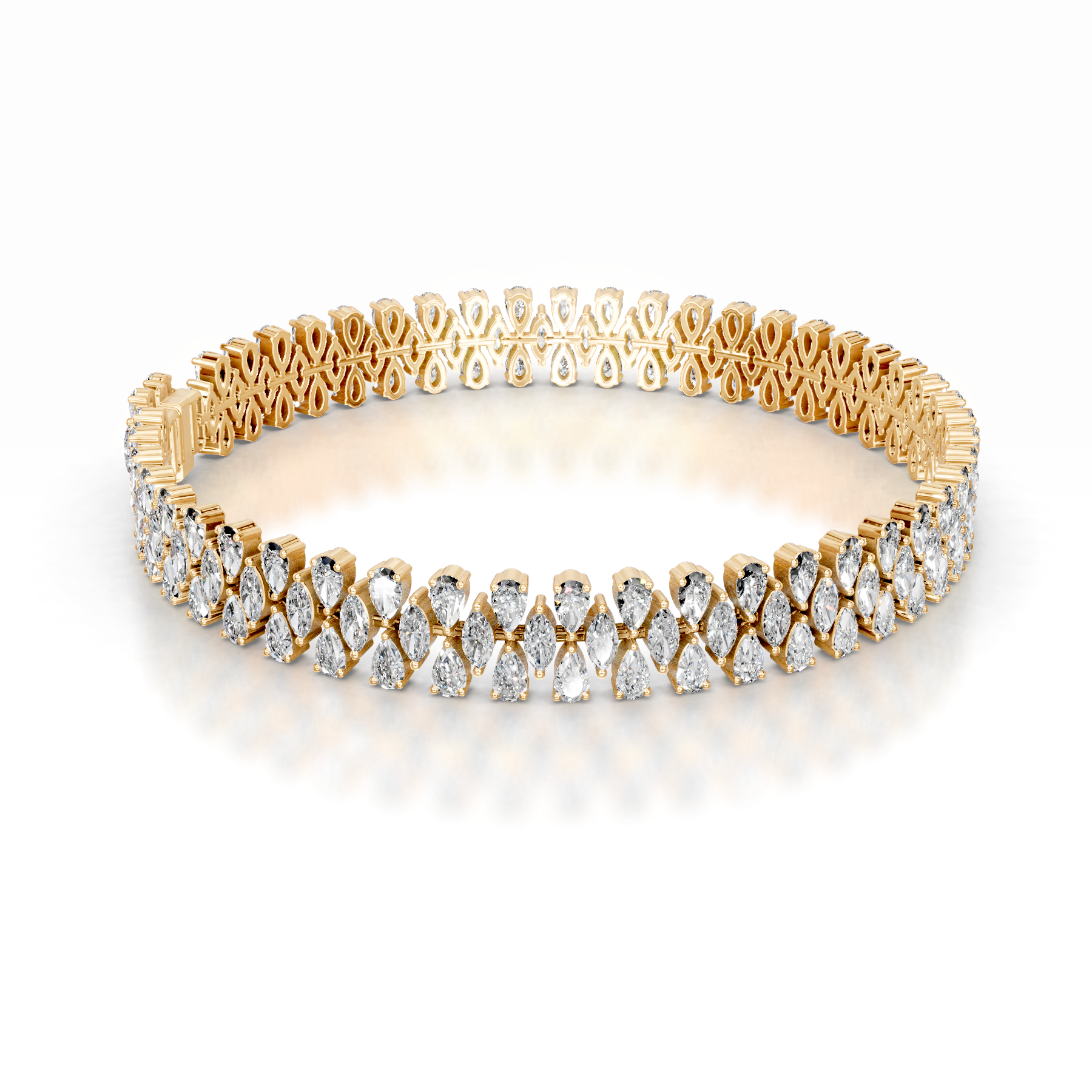 Judith Lab Grown Diamond Tennis Bracelet (10 Carat) -18K Yellow Gold、mySite、hinf8tx79