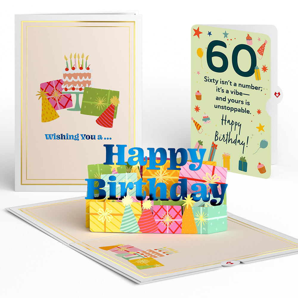 Wishing You a Happy 60th Birthday Pop-Up Card and Sentiment Set、mySite、solidvoid