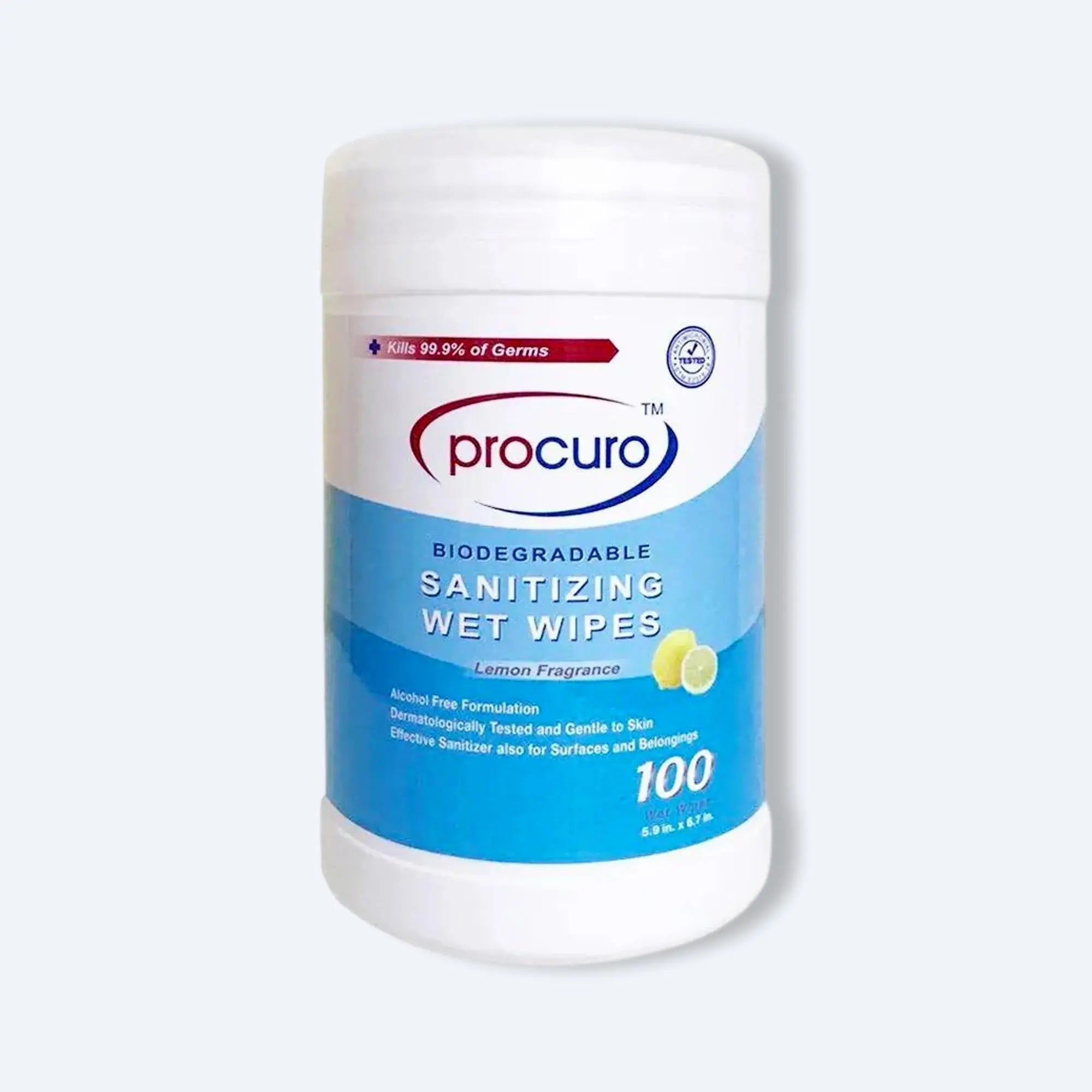 Procuro 無酒精消毒濕紙巾 - 檸檬清香 (環保可降解 - 100片桶裝)、mySite、g9winljtr