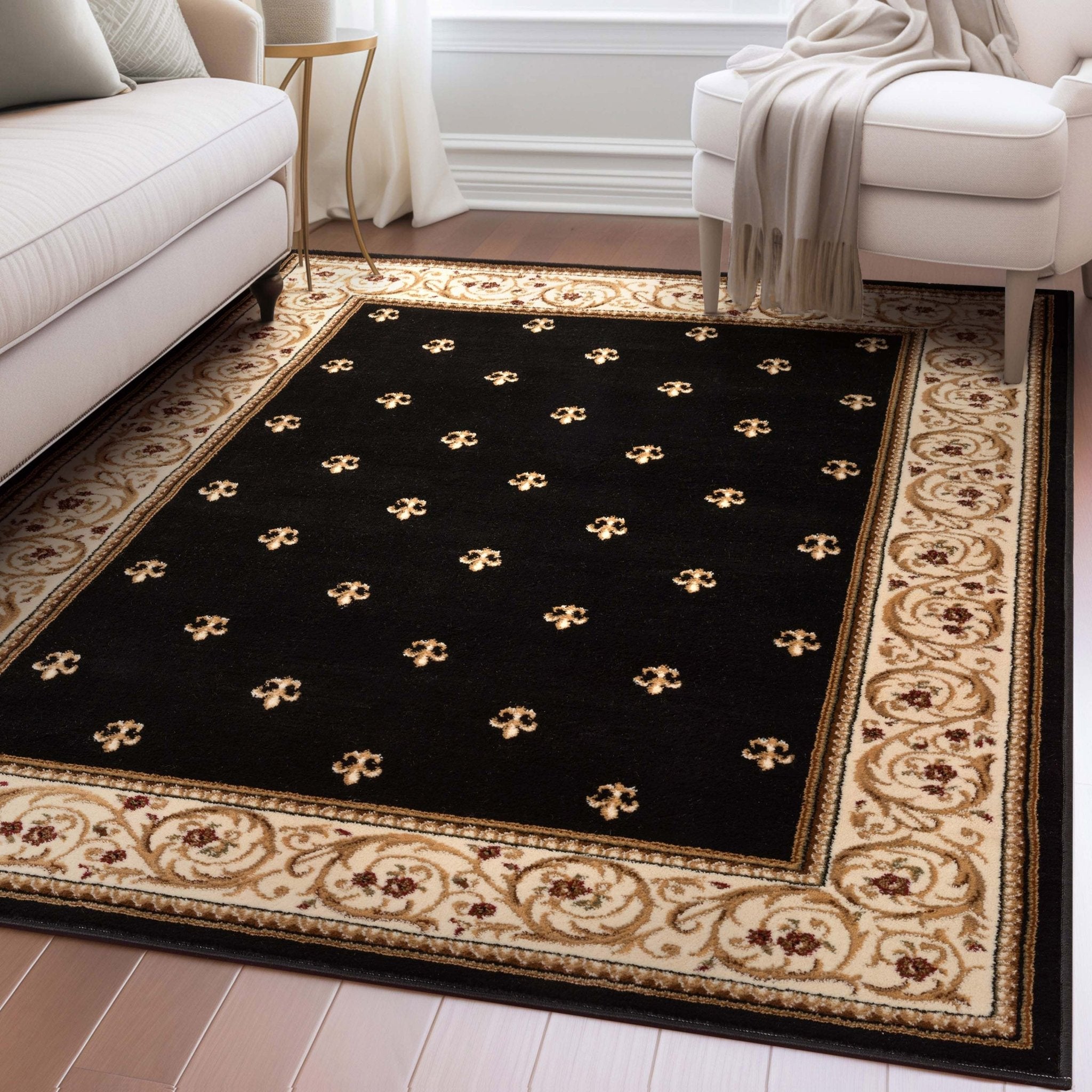 Fleur de Lis Elegance Easy to Clean Rug、mySite、gigharbornorthrealestate