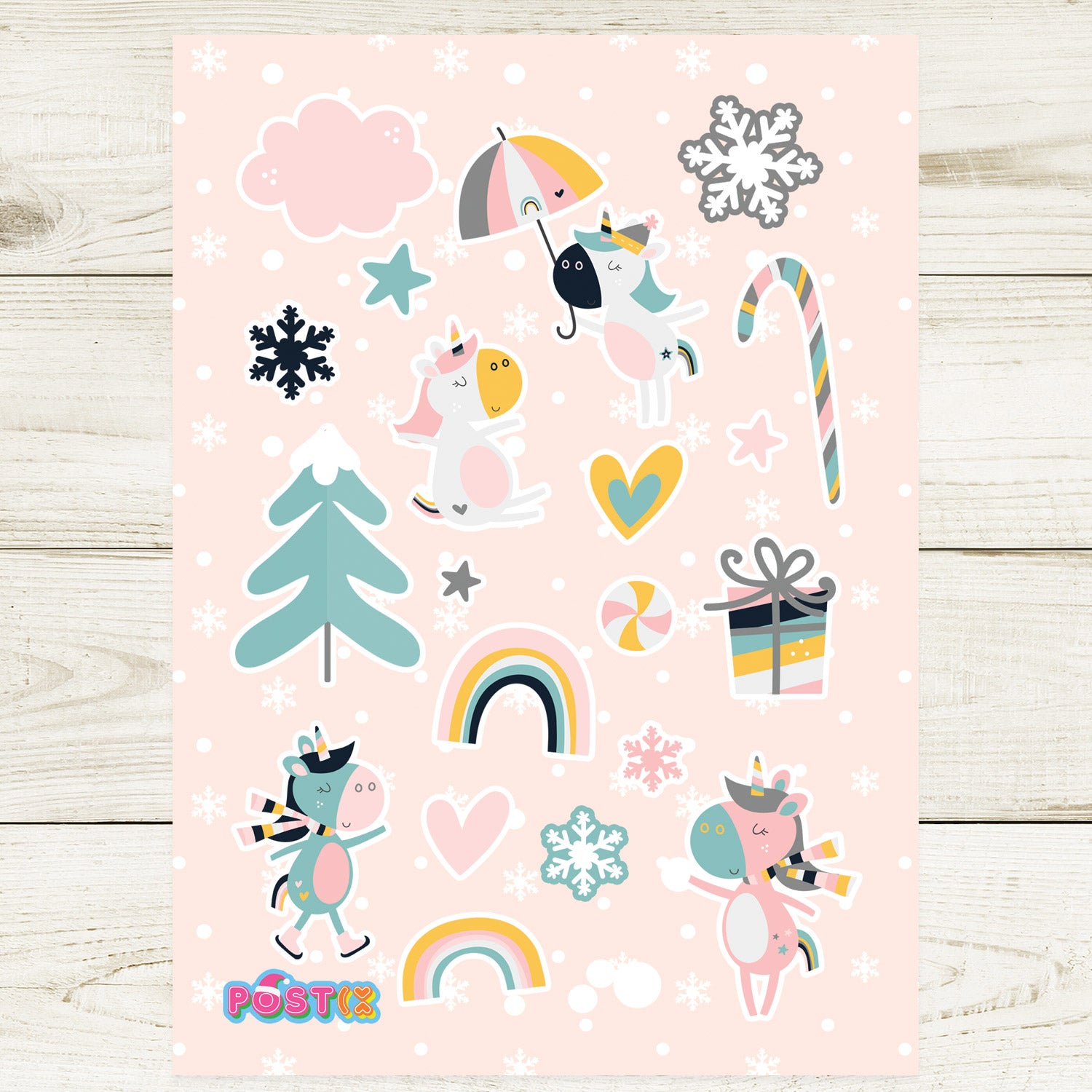  Unicorn's Christmas Sticker Sheet、mySite、ghnorth