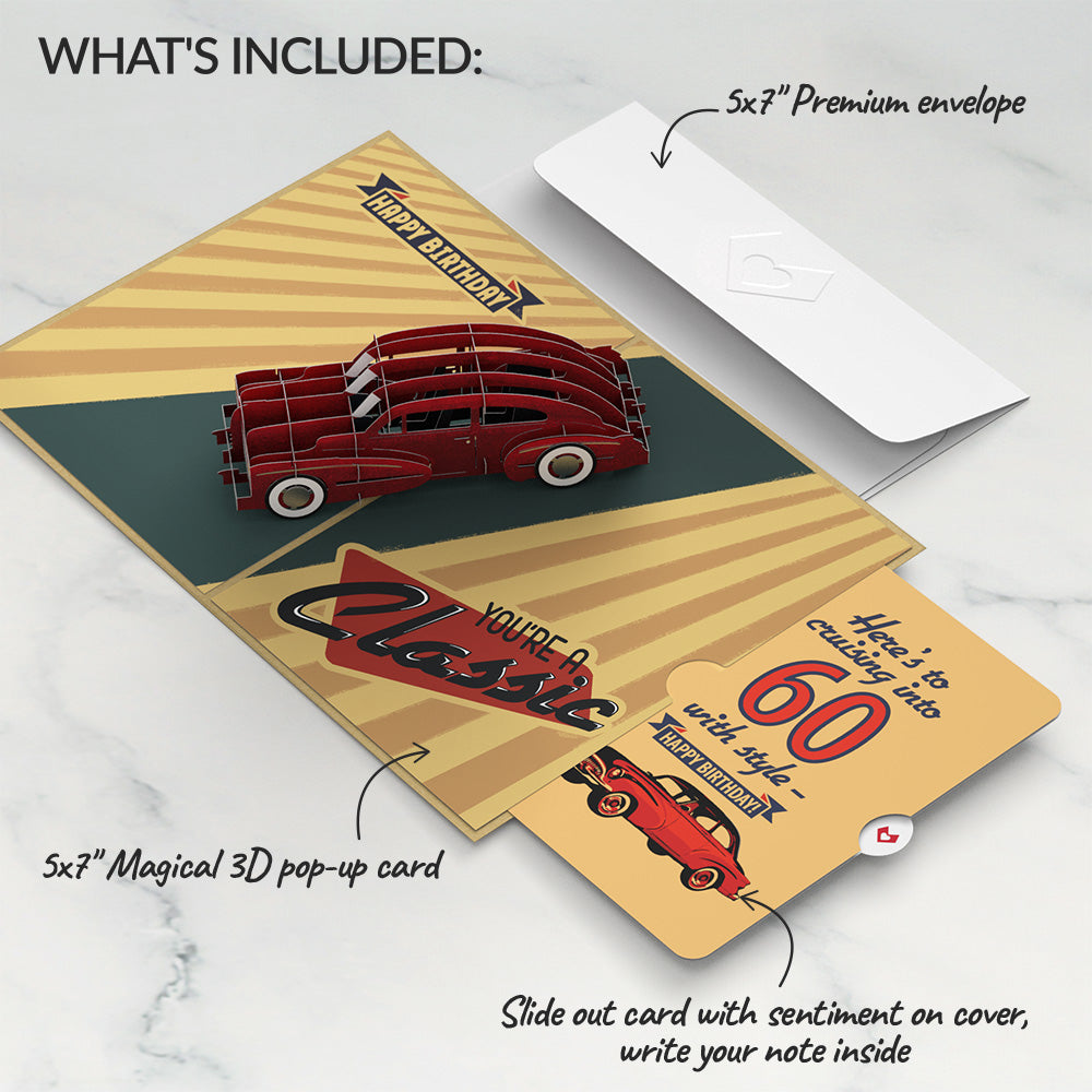 Classic Car 60th Birthday Pop-Up Card and Sentiment Set、mySite、solidvoid