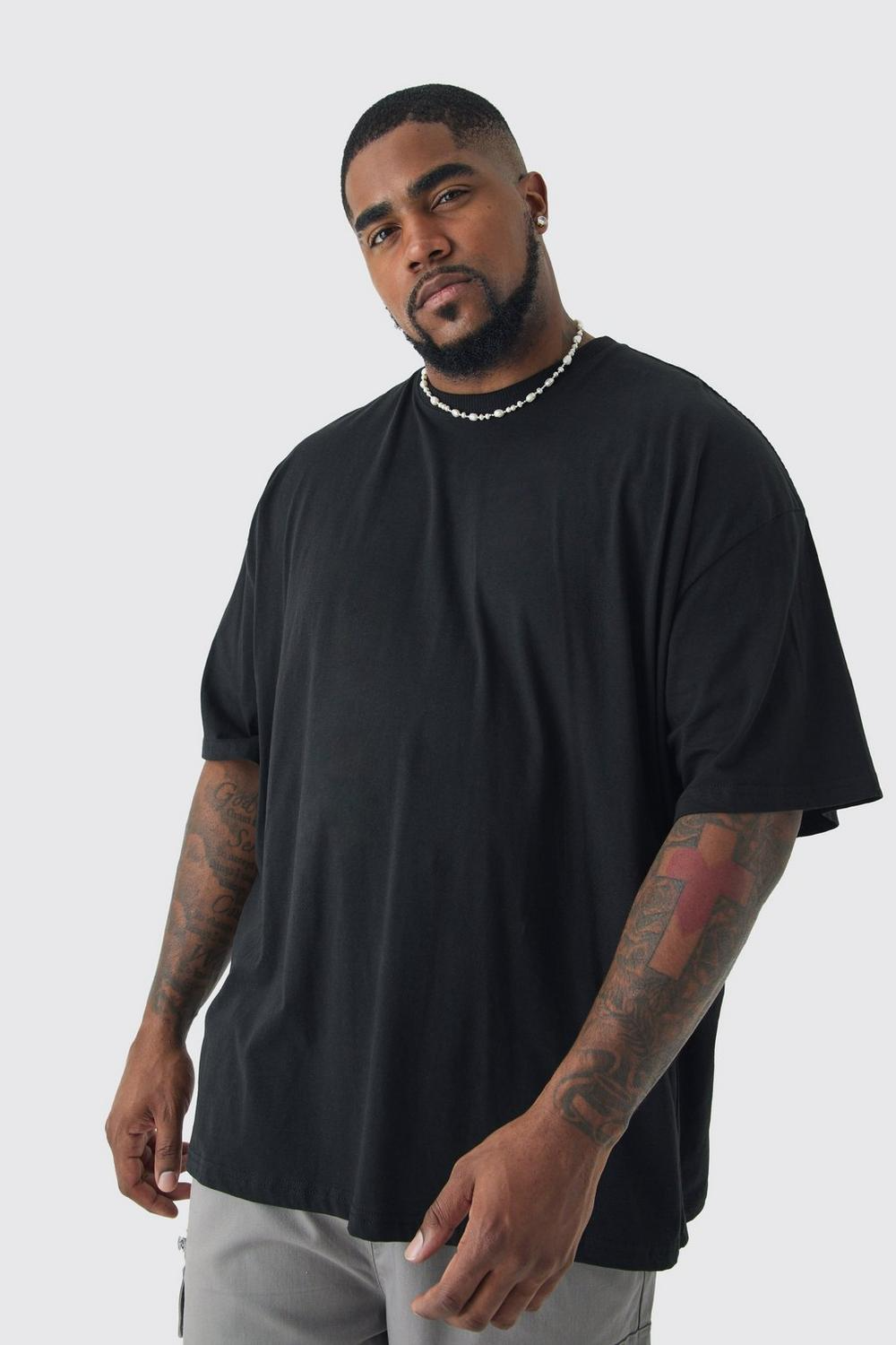  Boohooman Plus Mono Rose Floral Back Print T-shirt In Black、mySite、justintrudeaud