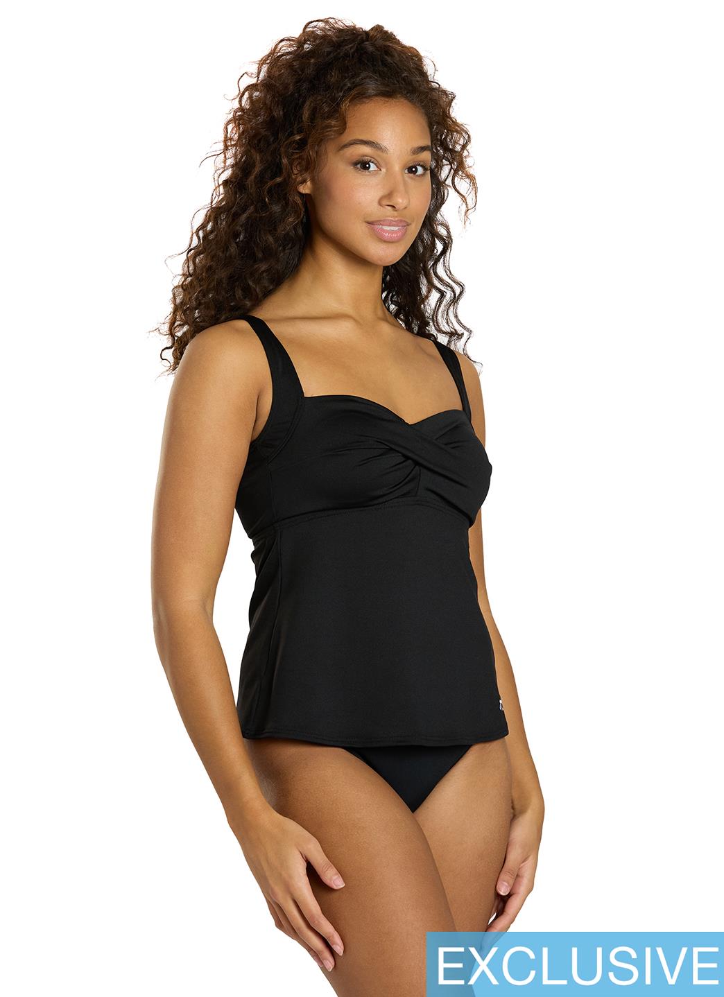 TYR Women's Solid Durafast Elite Twisted Bra Tankini Top、mySite、noshort