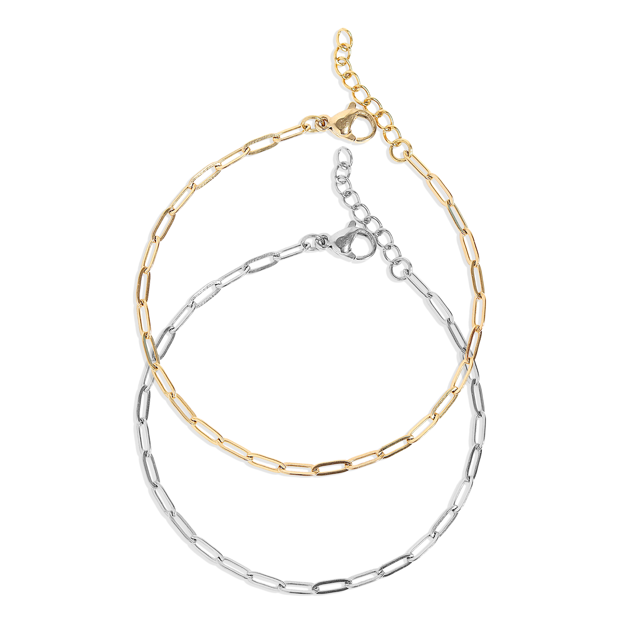 18K Gold PVD Stainless Steel Paperclip Chain Bracelet / BRJ1001、mySite、dreamappss