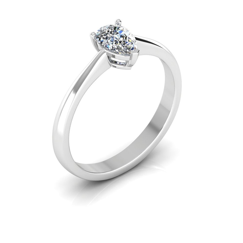 Petite Pear Solitaire Moissanite Engagement Ring、mySite、hinf8tx79