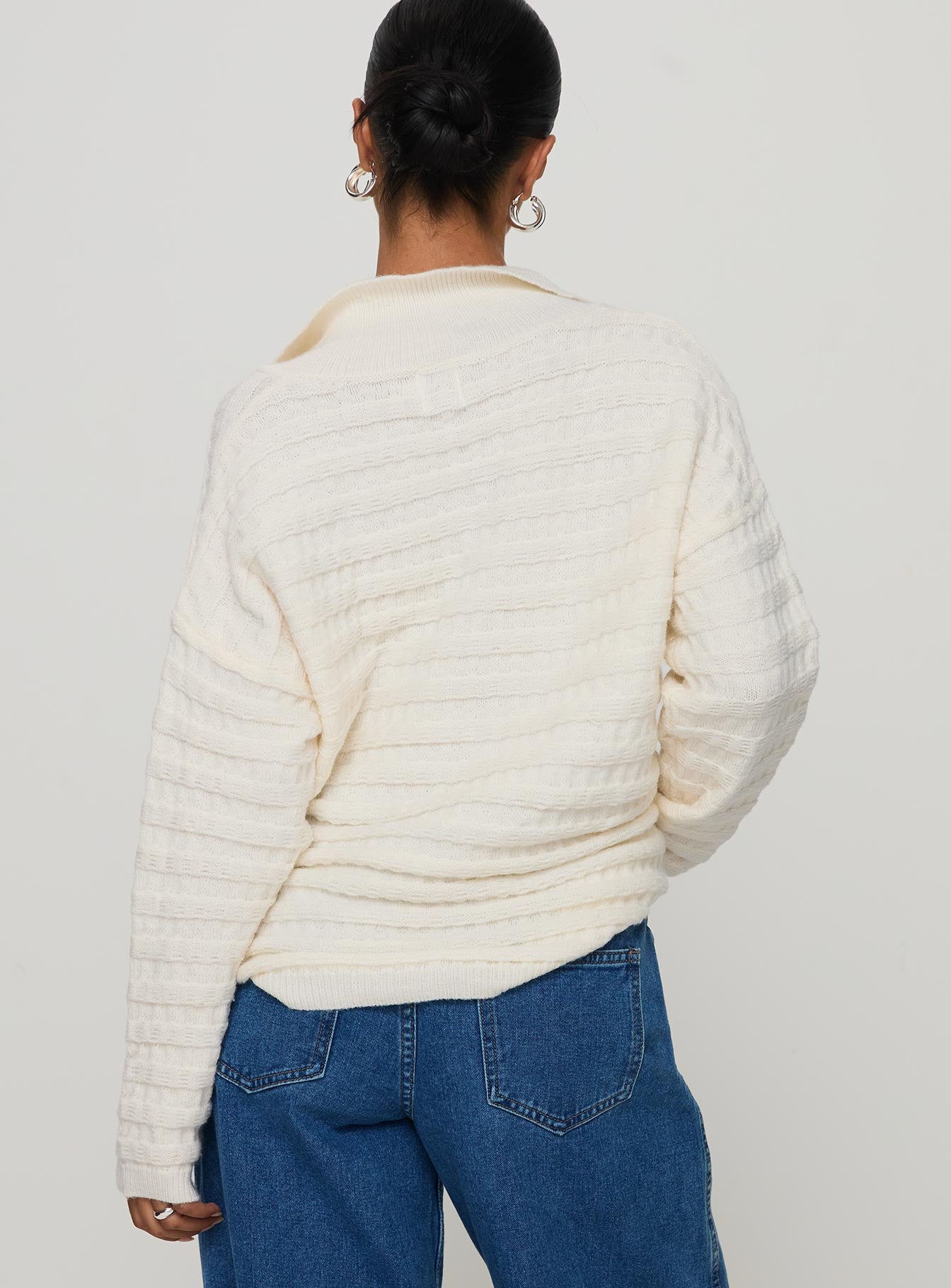 Autumnal Collared Sweater Cream、mySite、solidvoid