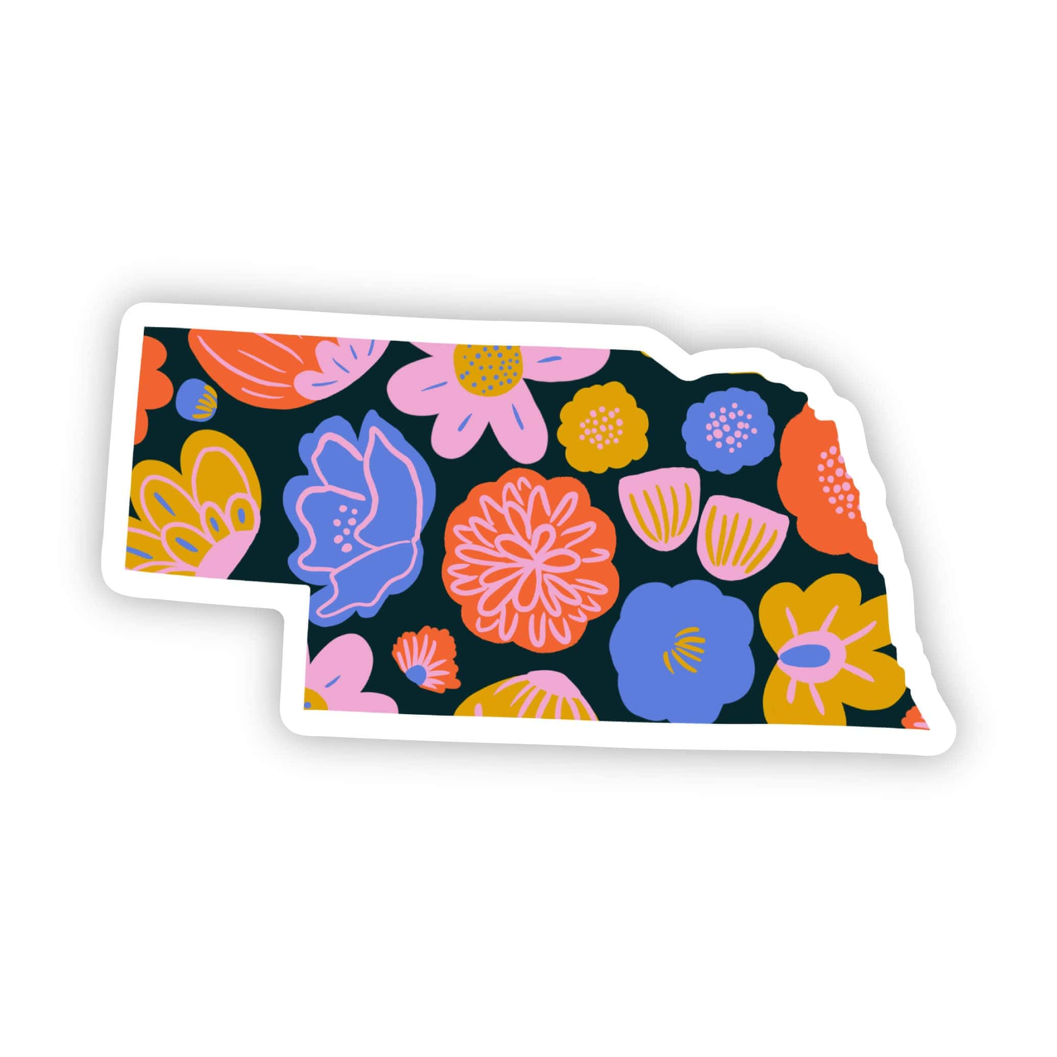  Nebraska Sticker - Colorful Flower、mySite、ghnorth