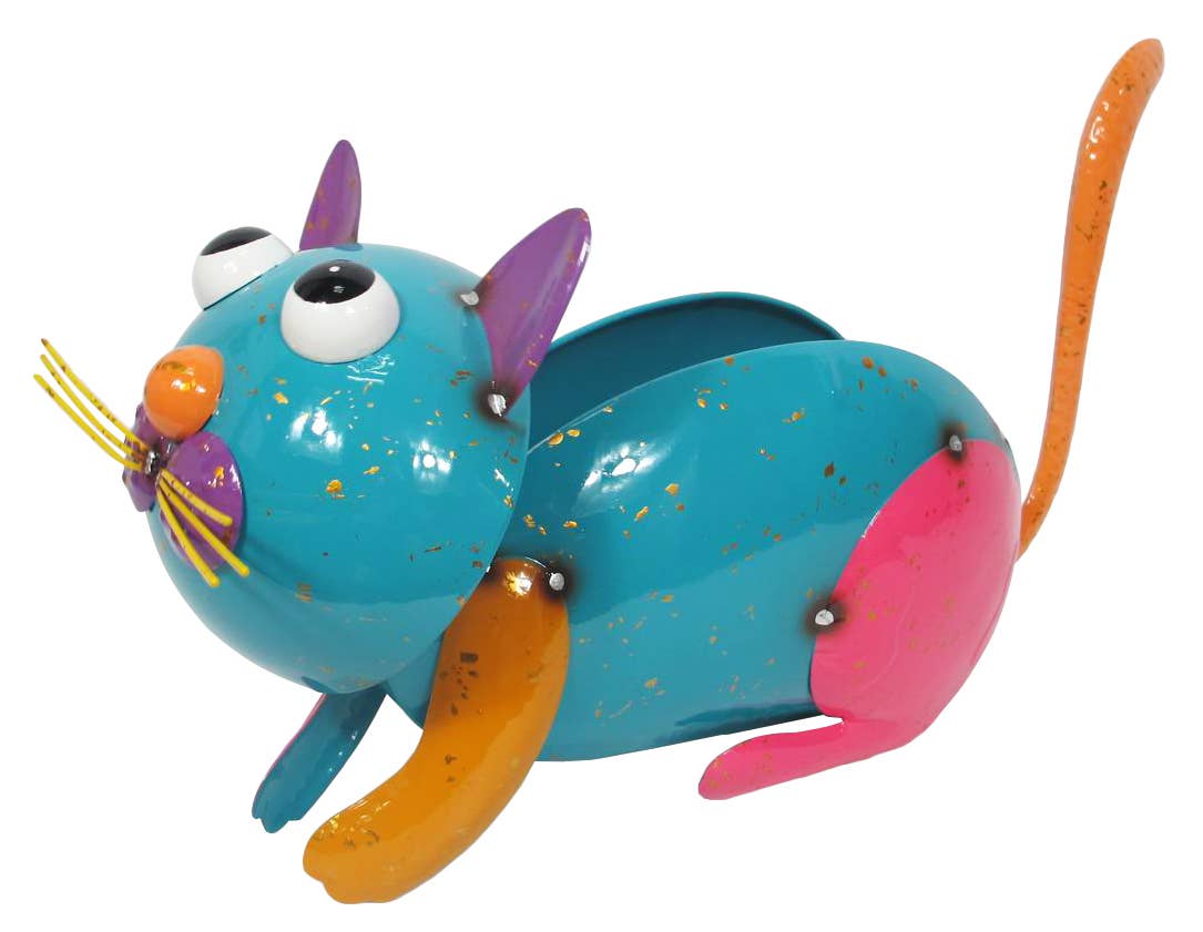 Cat Planter Colorful Enameled Metal、mySite、g9winljtr