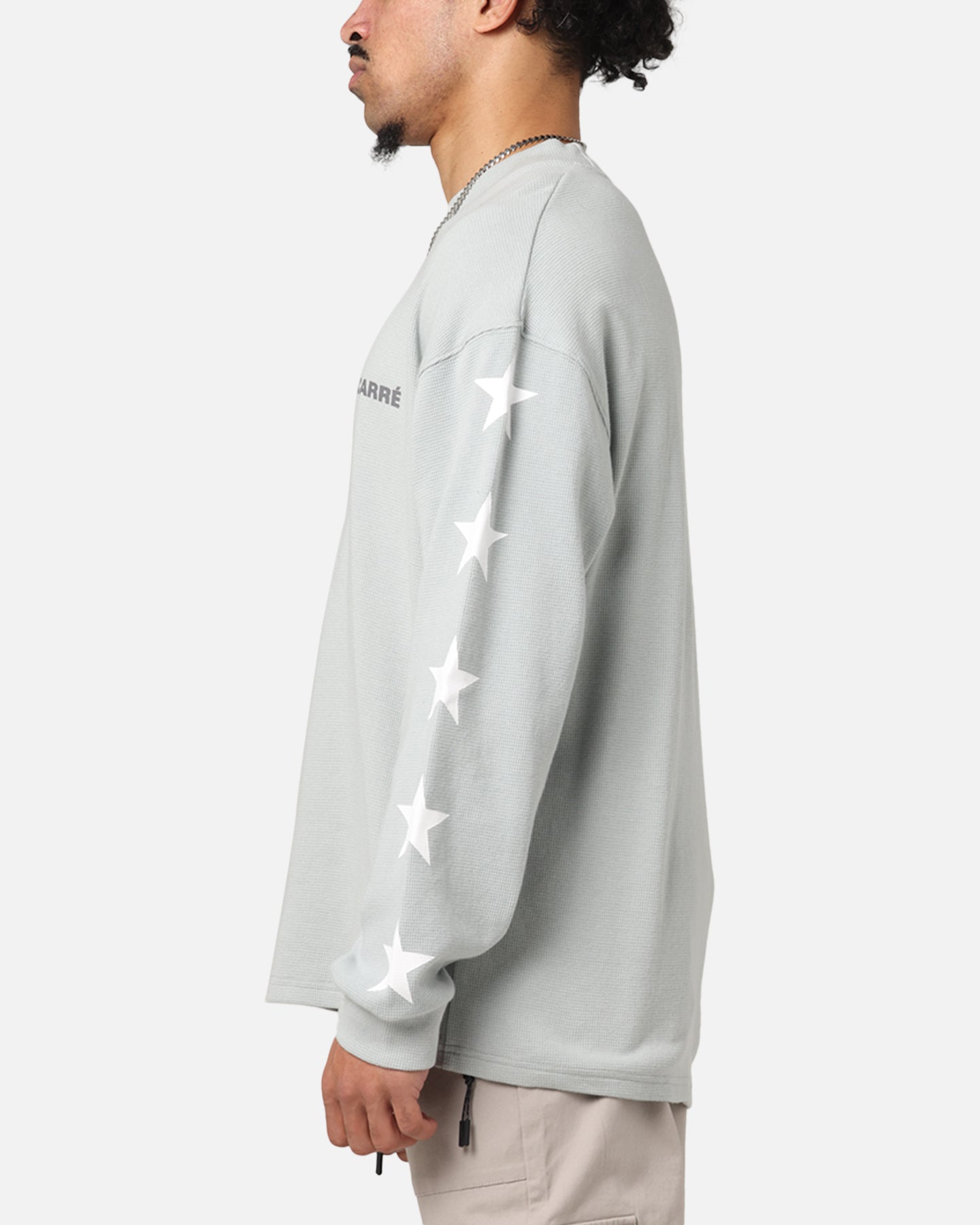 Carre Waffle Workwear Long Sleeve T-Shirt Grey、mySite、zt4zffjzw