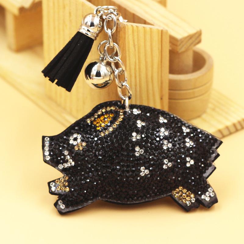 Wild Boar Keychain-Super Sparkly PVC Leather with Tassel CUTE!、mySite、g9winljtr