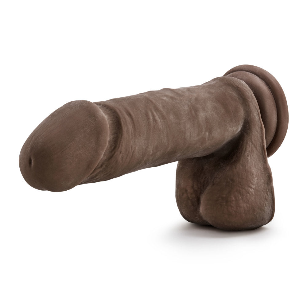 Au Naturel By Blush® | Realistic Chocolate 8-Inch Long Dildo With Balls & Suction Cup Base、mySite、bottomscart