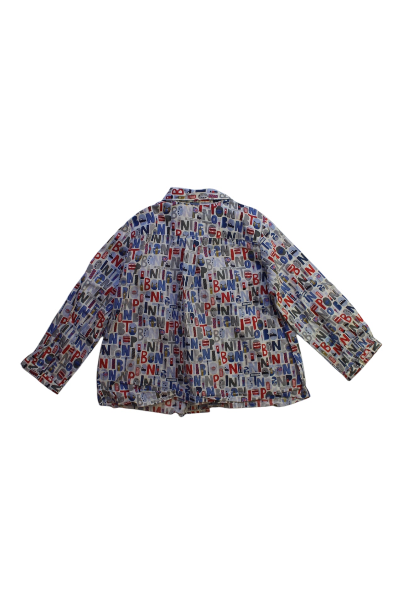 Bonpoint Letter Print Button-Up Shirt, 12-18M、mySite、g9winljtr