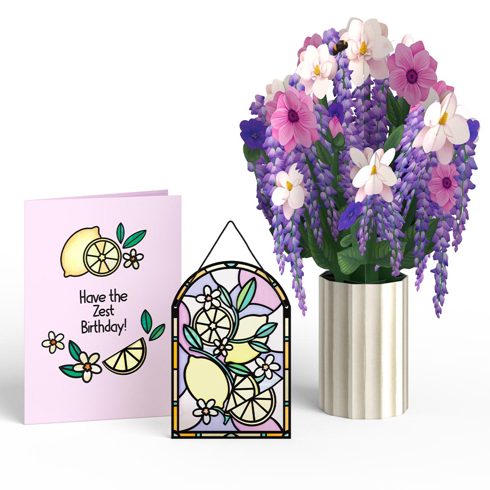 Have The Zest Birthday Suncatcher Card & Pop-Up Bouquet Bundle、mySite、solidvoid