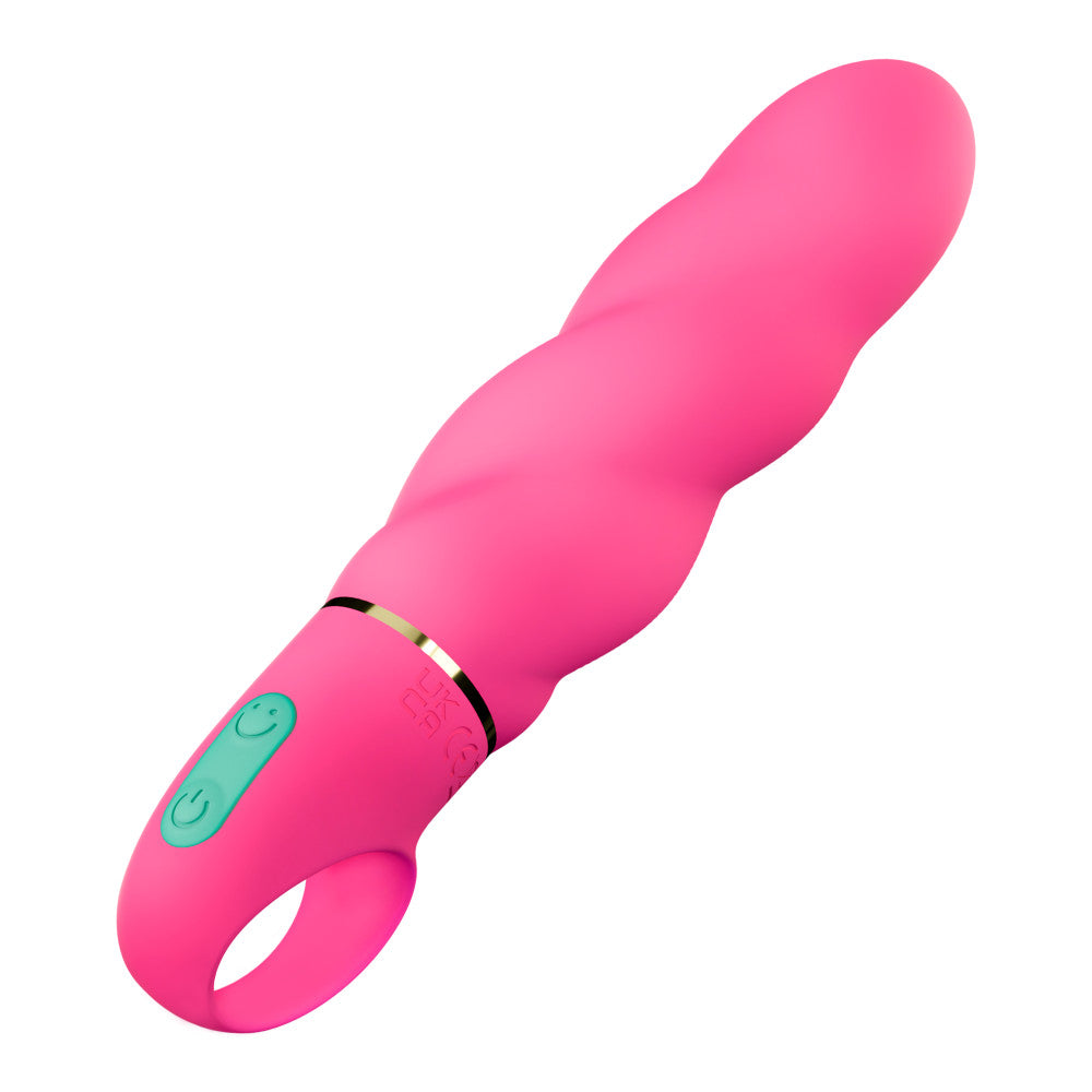 Aria by Blush® | Amazing AF 6 Inch Spiral Silicone Vibrator – Rechargeable Clitoral & G-Spot Stimulator – In Pink、mySite、bottomscart