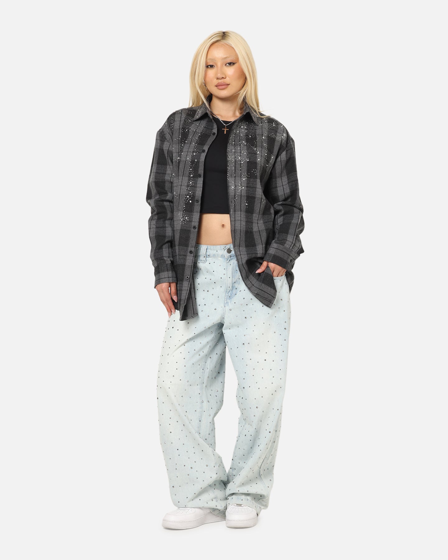 Saint Morta Spray Long Sleeve Flannel Shirt Grey、mySite、zt4zffjzw