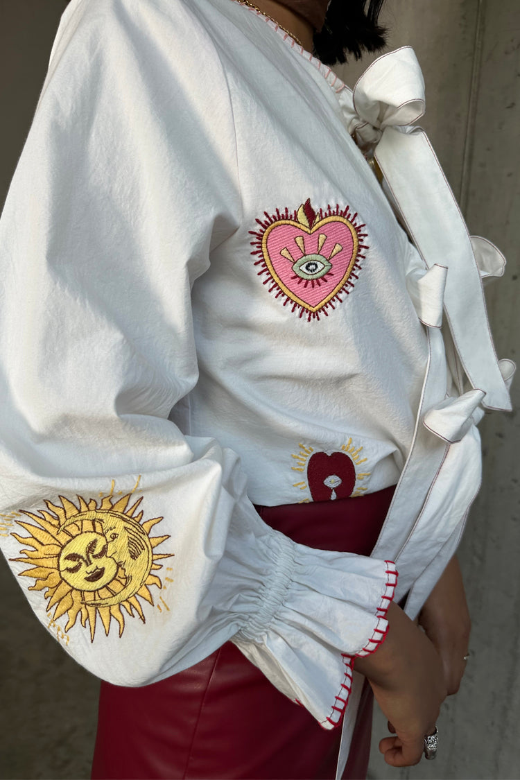 White Embroidered Mystical Shirt、mySite、solidvoid