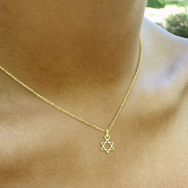 Tiny Jewish Star of David Necklace - Sterling Silver or Gold、mySite、topwebapps