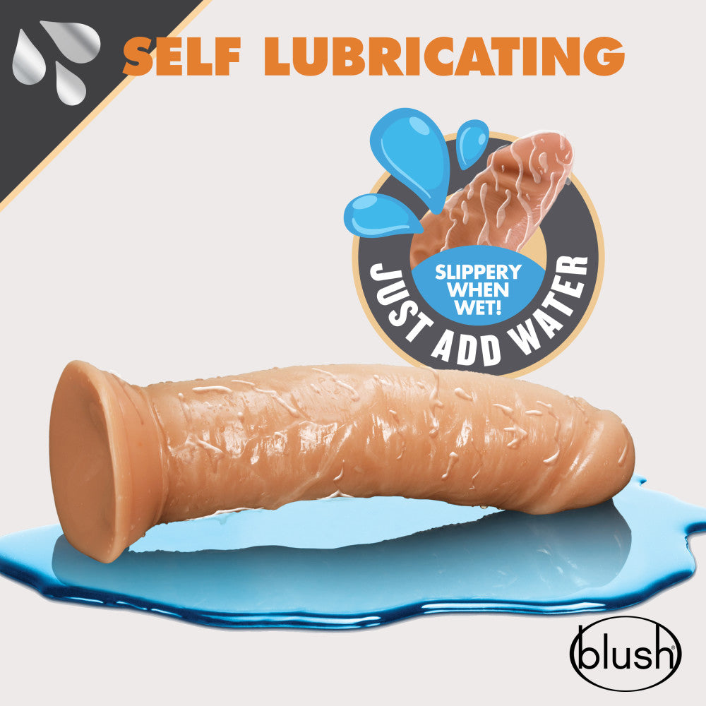 Dr. Skin Glide By Blush® | Realistic Mocha 8-Inch Long Self-Lubricating Dildo With Suction Cup Base、mySite、bottomscart