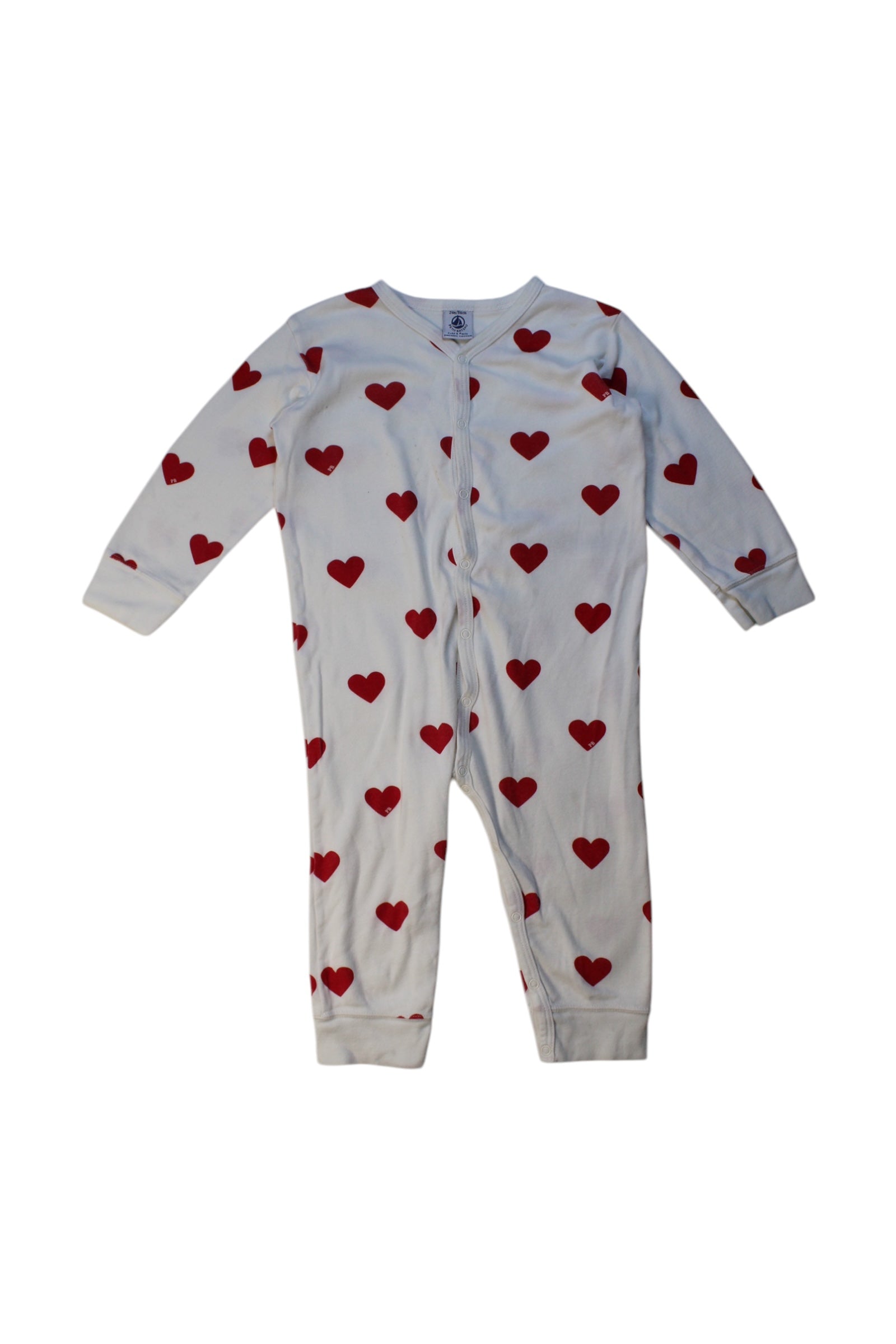 Petit Bateau Heart Print Onesie - Size 2T、mySite、g9winljtr