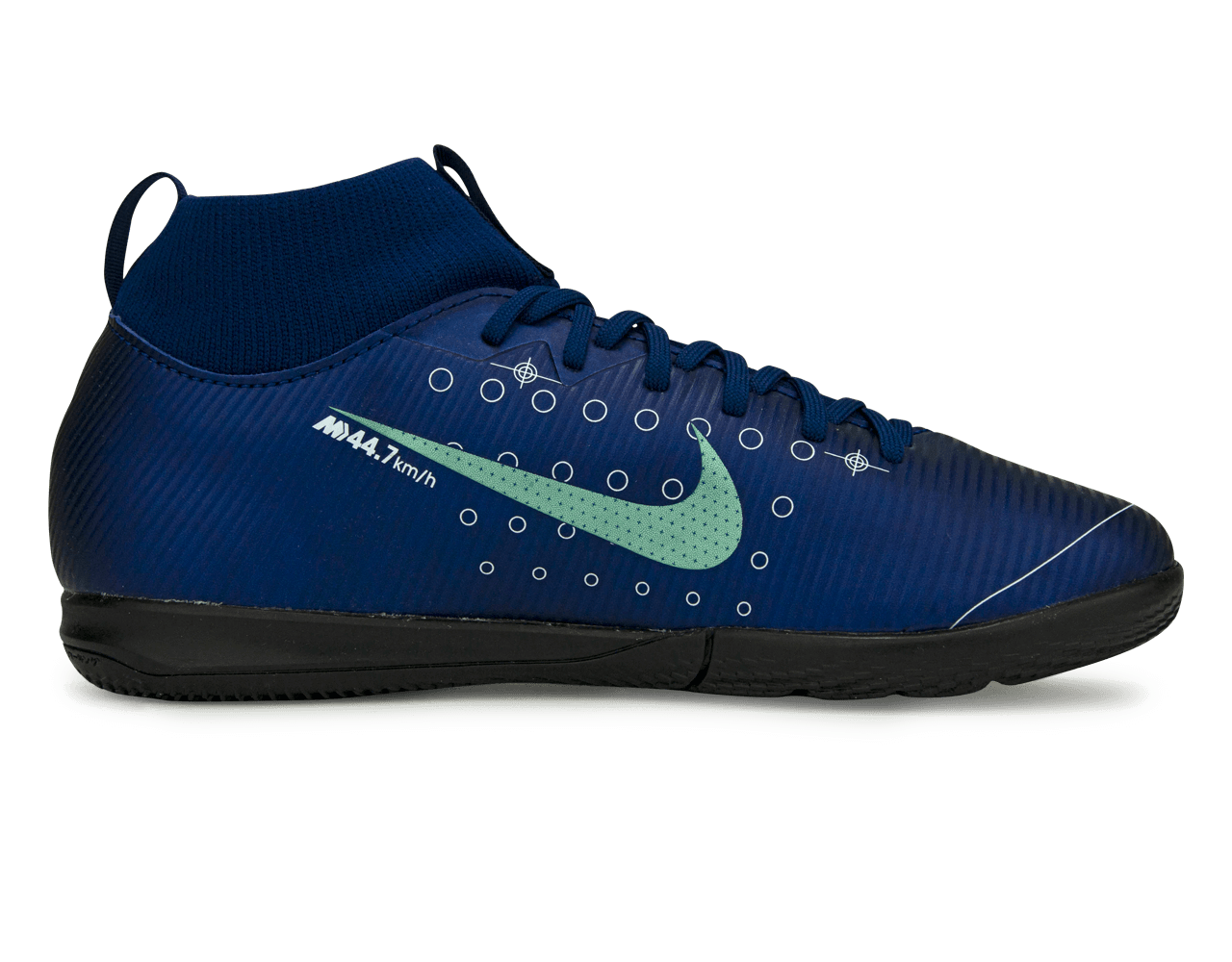 Nike Kids Mercurial Superfly 7 Academy MDS Indoor Soccer Shoes Blue Void/Barely Volt/White、mySite、noshort