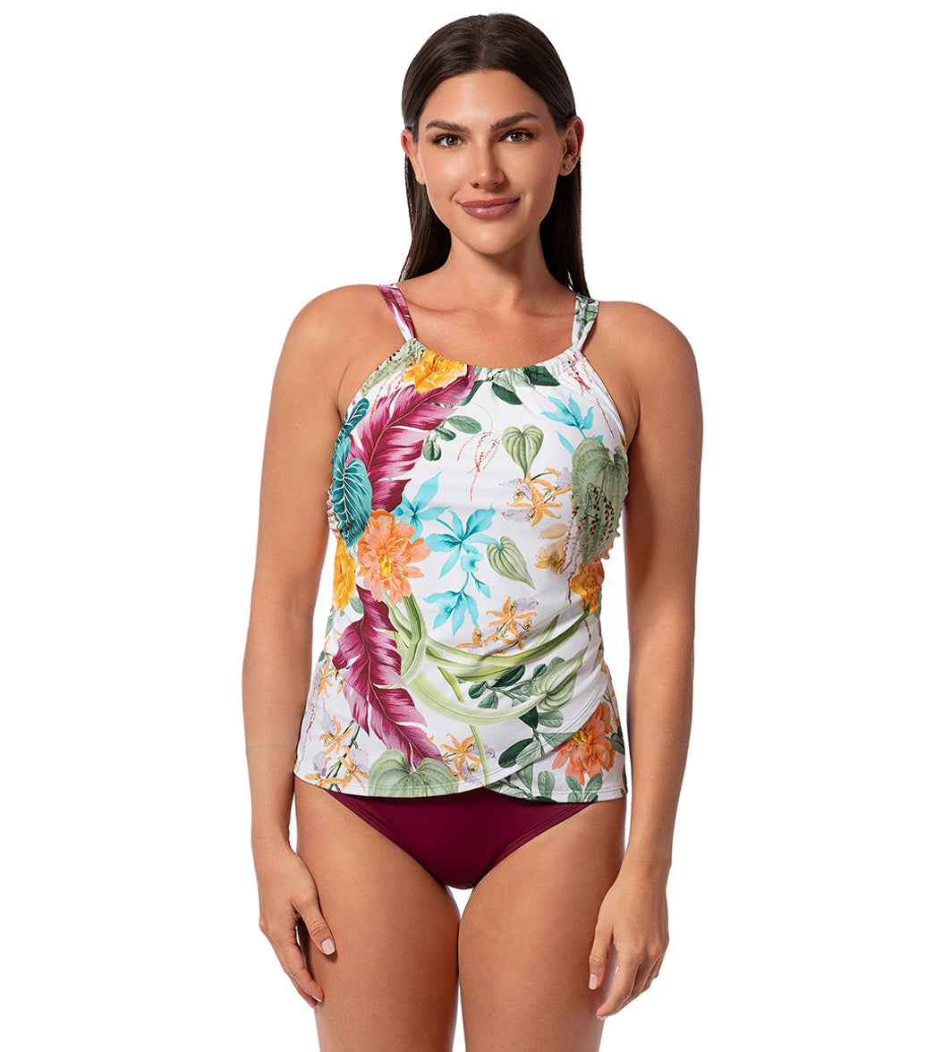 Jantzen Women's Mystic Tropic Audrey Takini Top、mySite、noshort