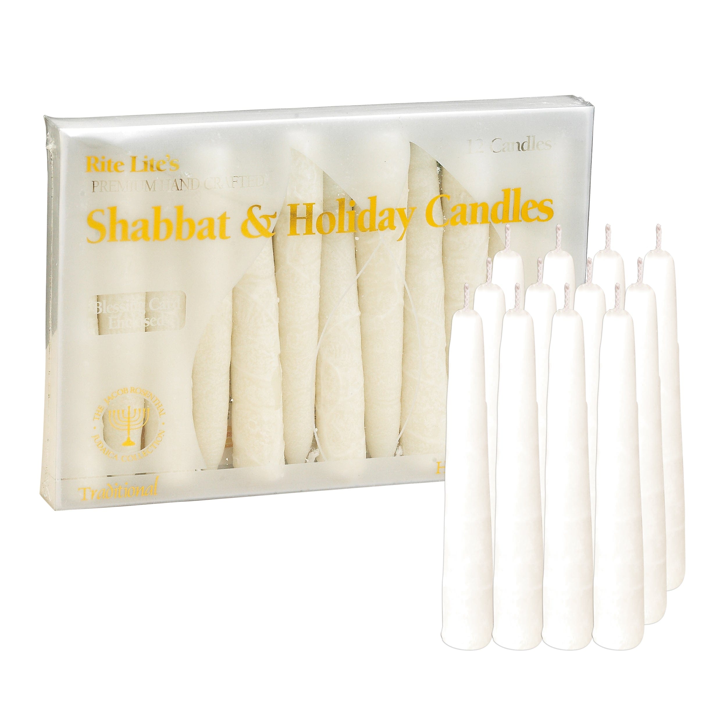 Premium White Frosted Shabbat Candles、mySite、topwebapps