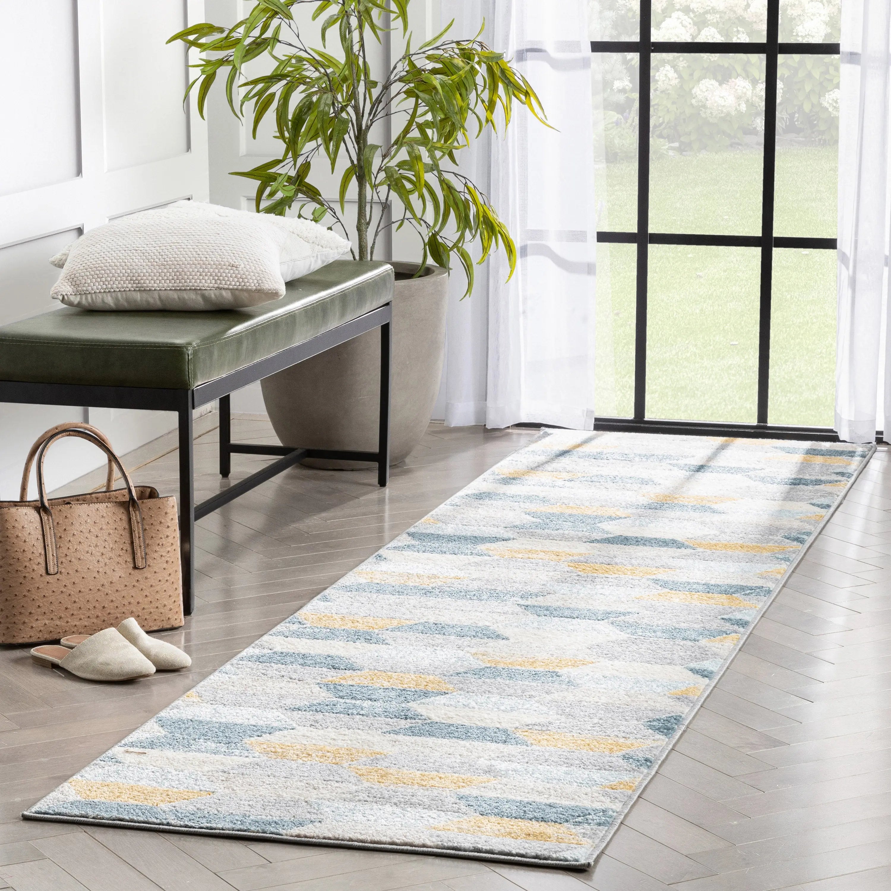Maddox Blue Modern Geometric Rug、mySite、gigharbornorthrealestate