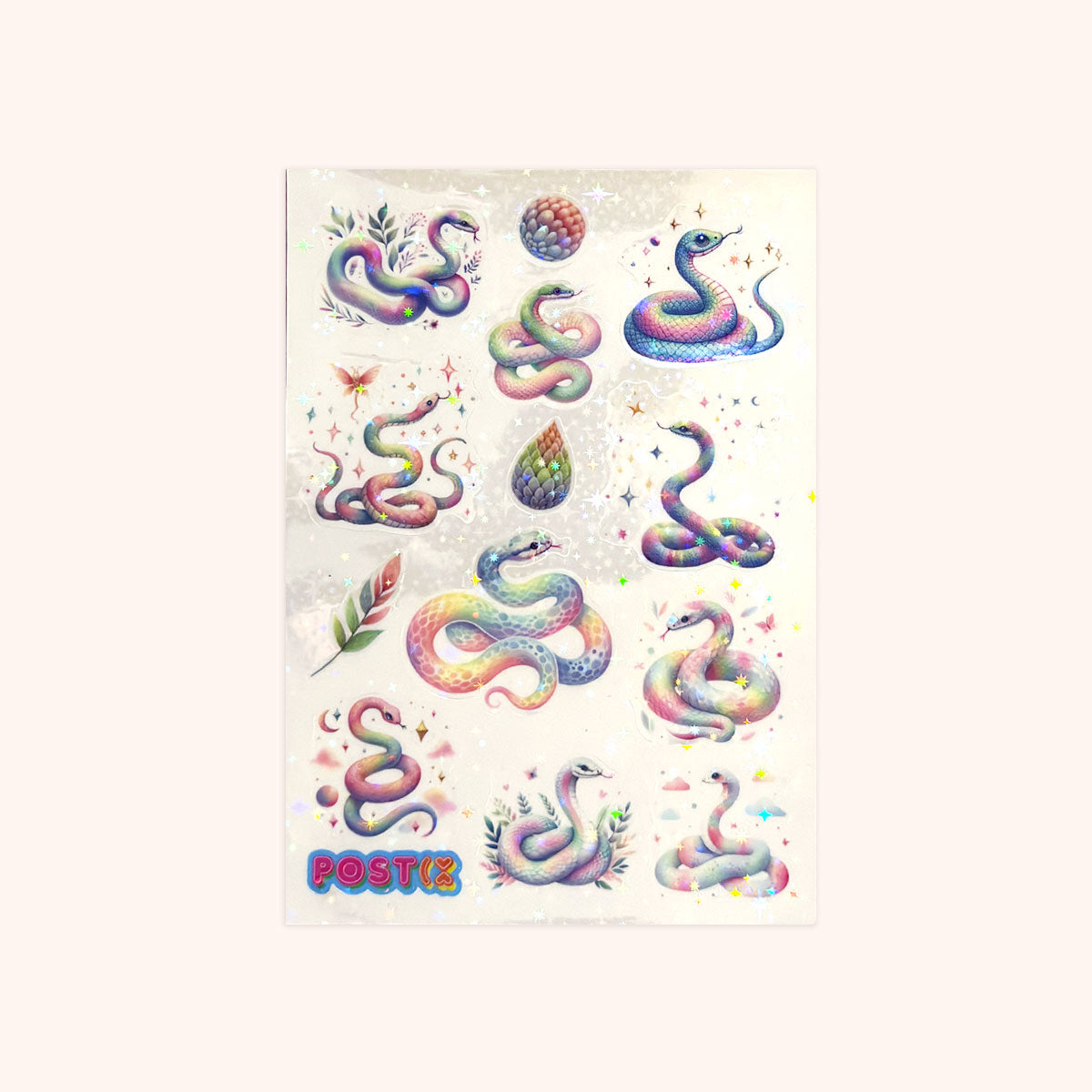  Rainbow Snakes Hologram Sticker Sheet、mySite、ghnorth