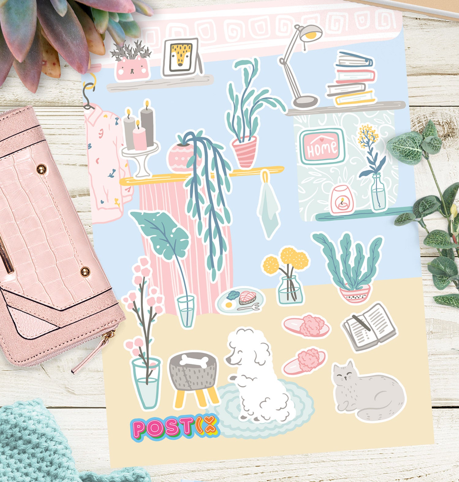  Peaceful Pastel Apartment Sticker Sheet、mySite、ghnorth