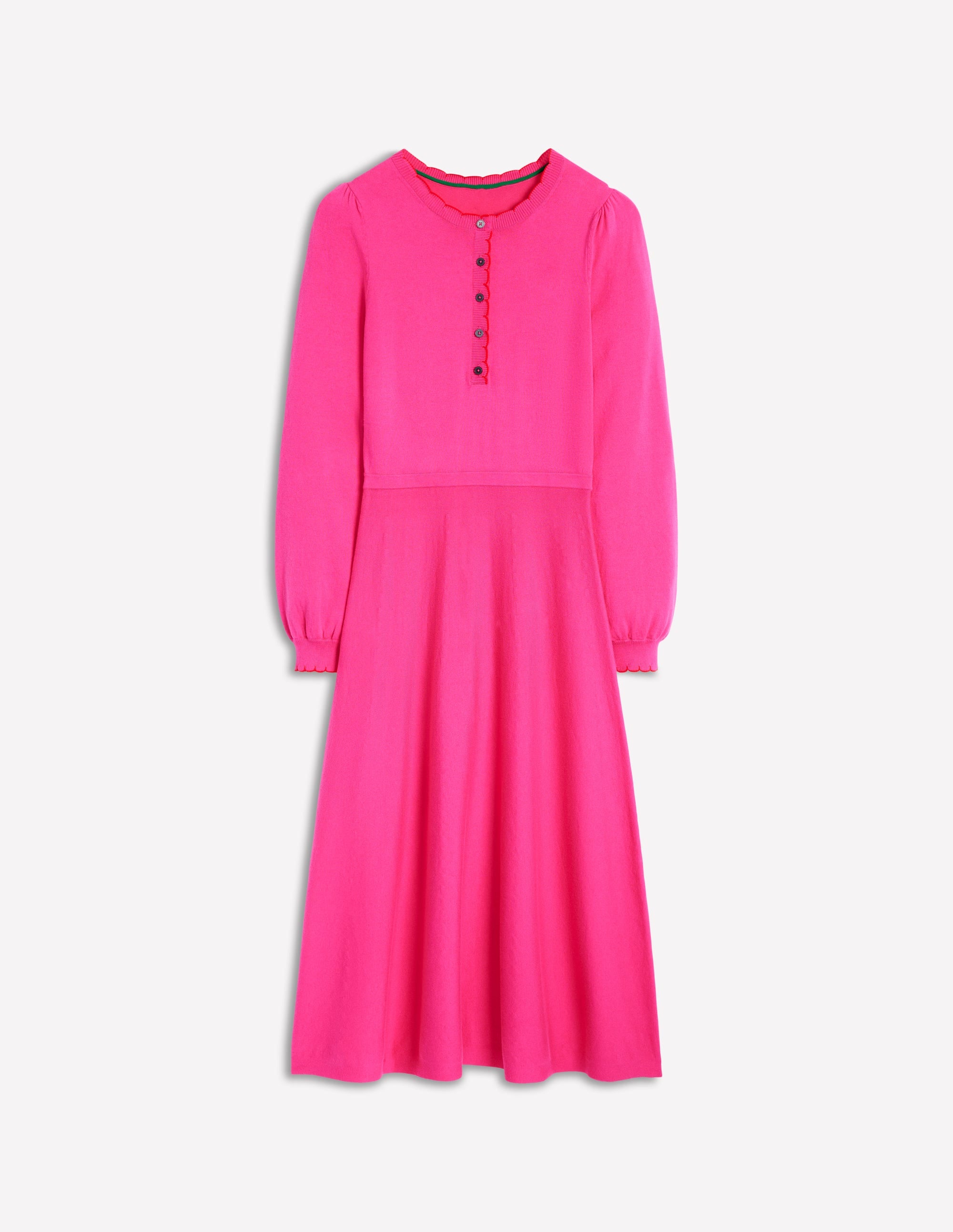  Scallop Henley Knitted Dress-Pink Peony、mySite、ashleygrahame