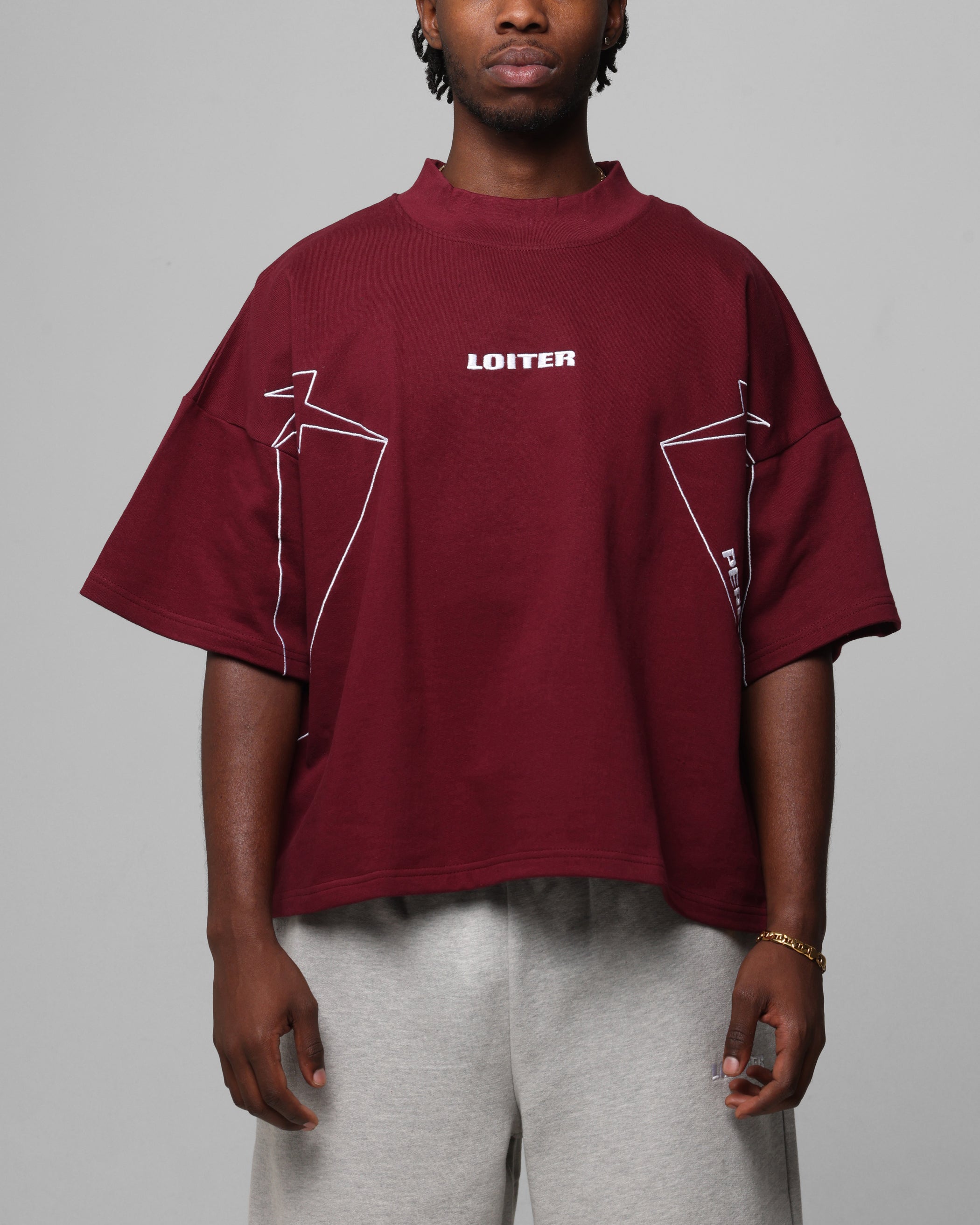 Loiter Dark Performance T-Shirt Burgandy、mySite、zt4zffjzw