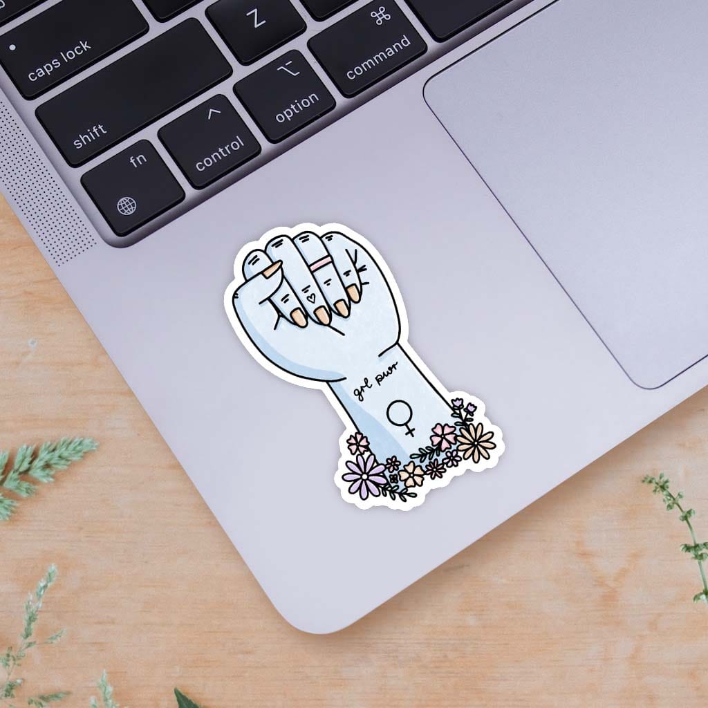  GRL PWR Floral Fist Sticker、mySite、elrpsem3k