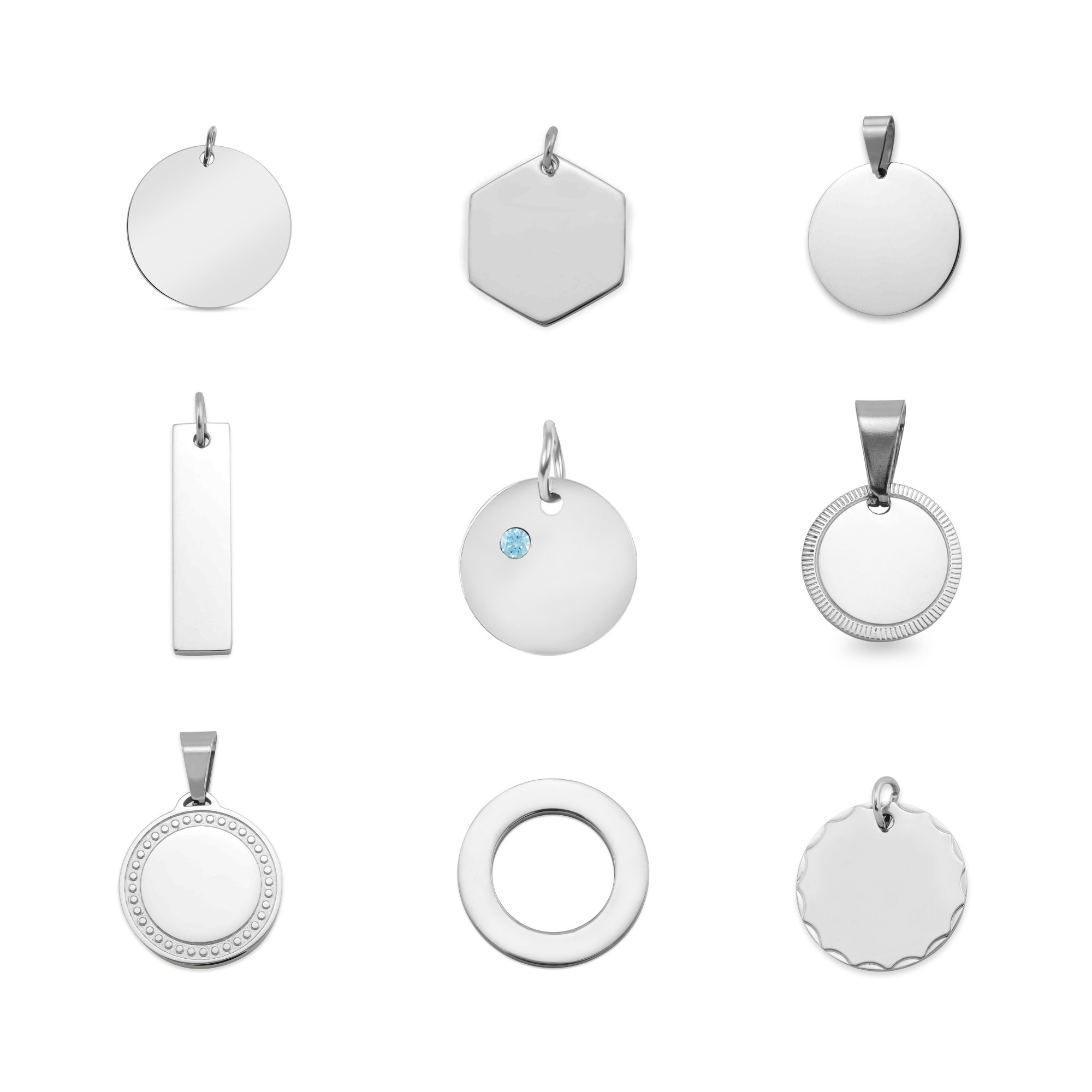 Stainless Steel Engravable Blank Pendants & Charm Kit / BND0043、mySite、dreamappss