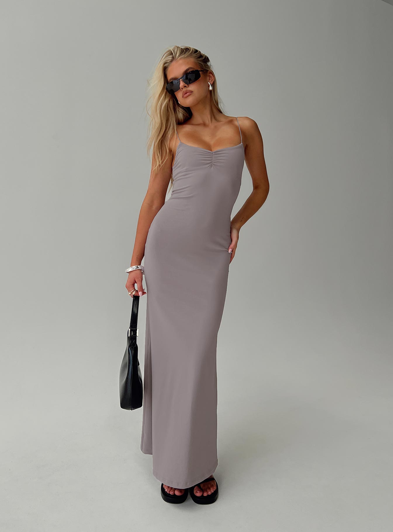 Arabellia Maxi Dress Grey、mySite、solidvoid
