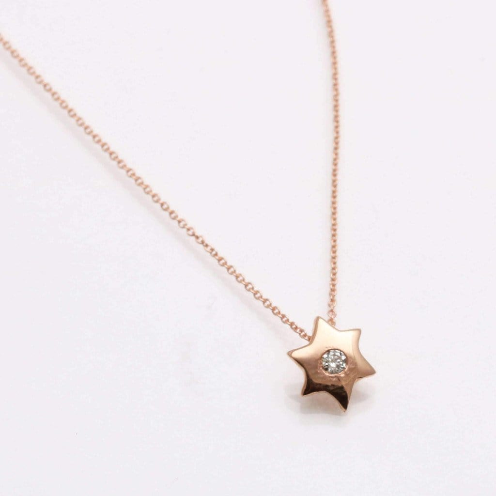 Star of David Diamond Pendant in 14k Rose Gold、mySite、topwebapps