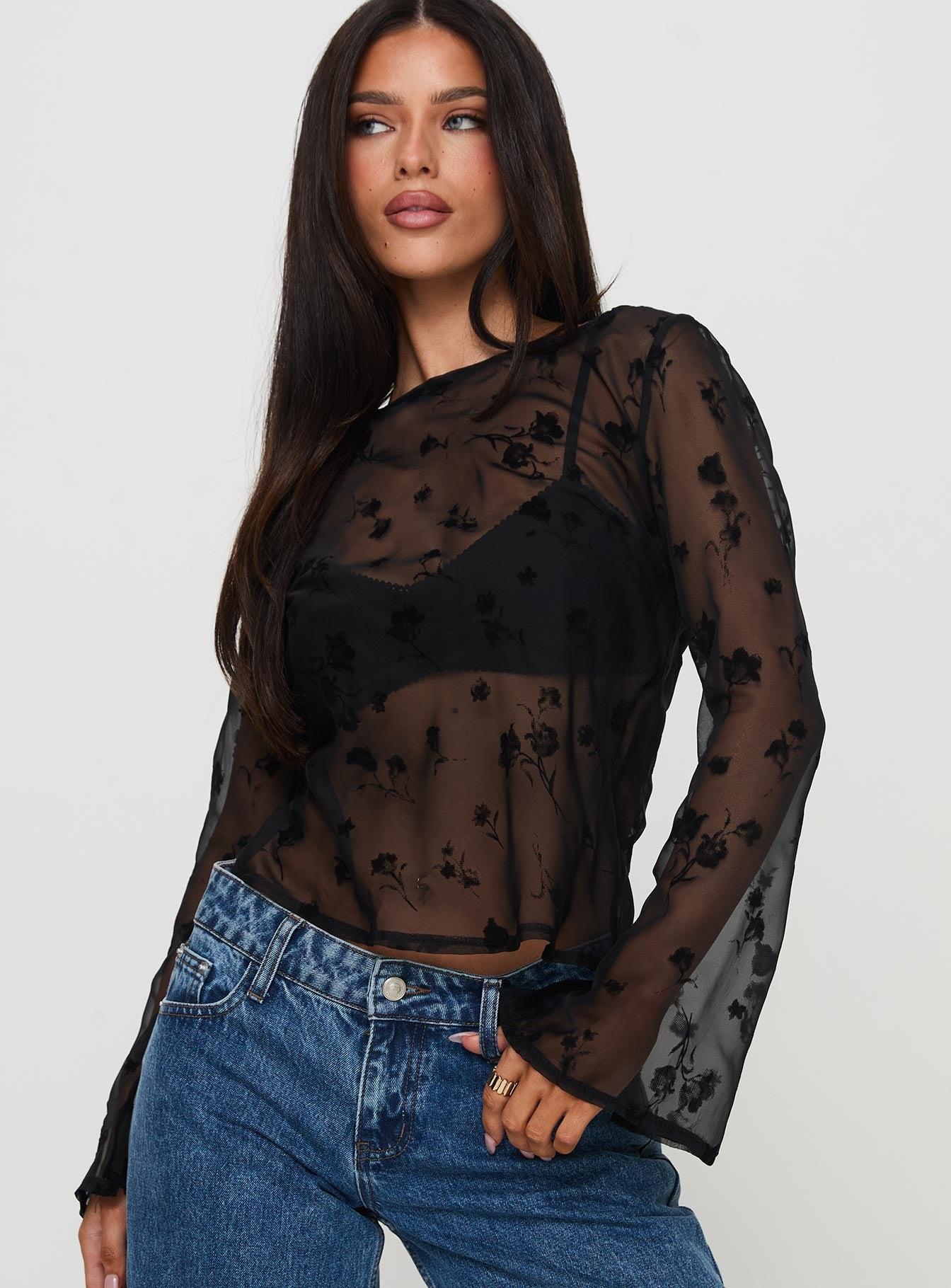 Broken Clocks Long Sleeve Top Black、mySite、solidvoid