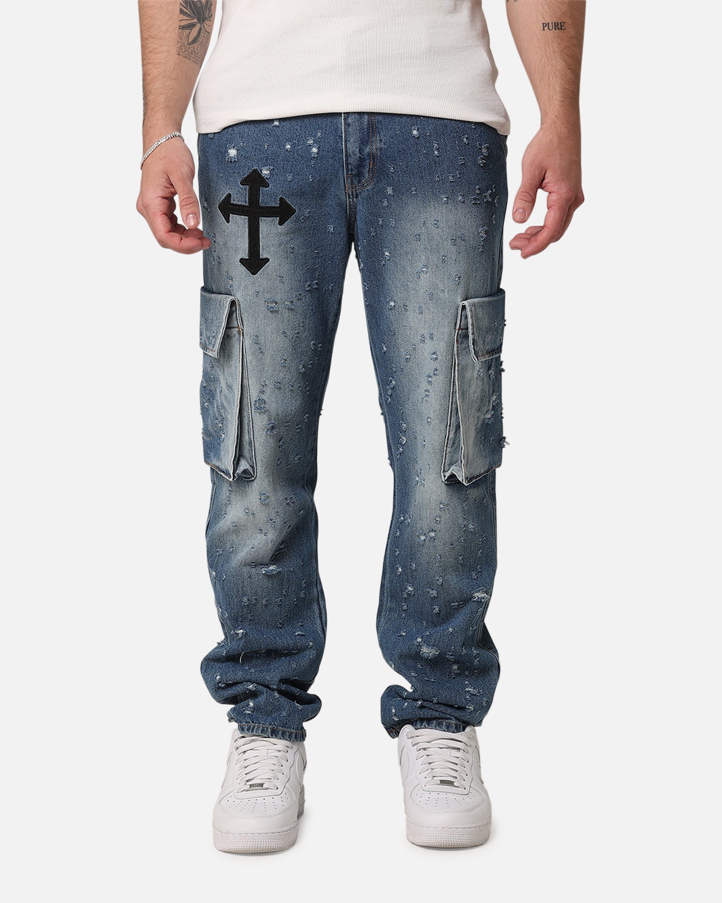 Saint Morta Sorcery Cargo Jeans Washed Blue、mySite、zt4zffjzw