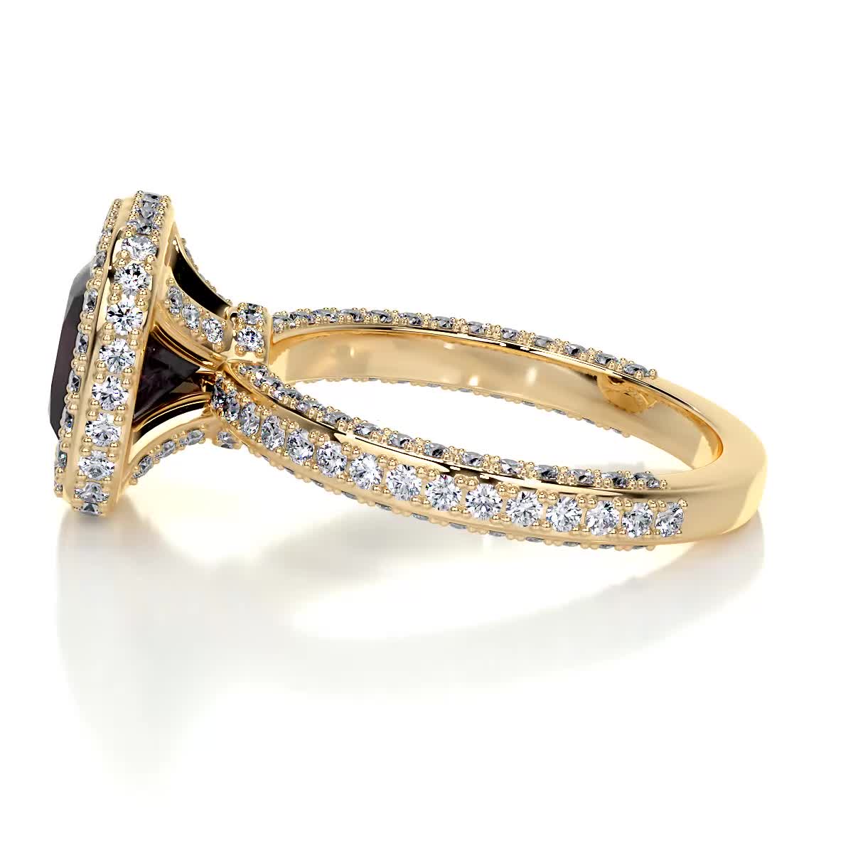 Kim Gemstone & Diamonds Ring (4 Carat) -18K Yellow Gold、mySite、hinf8tx79