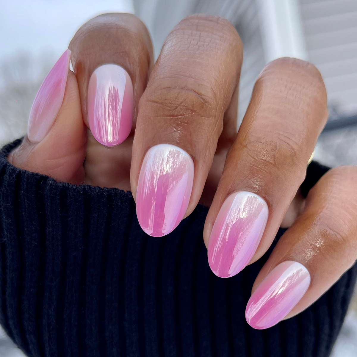 Pink Chrome Gradient | Medium | Oval - Tab Press-On、mySite、solidvoid