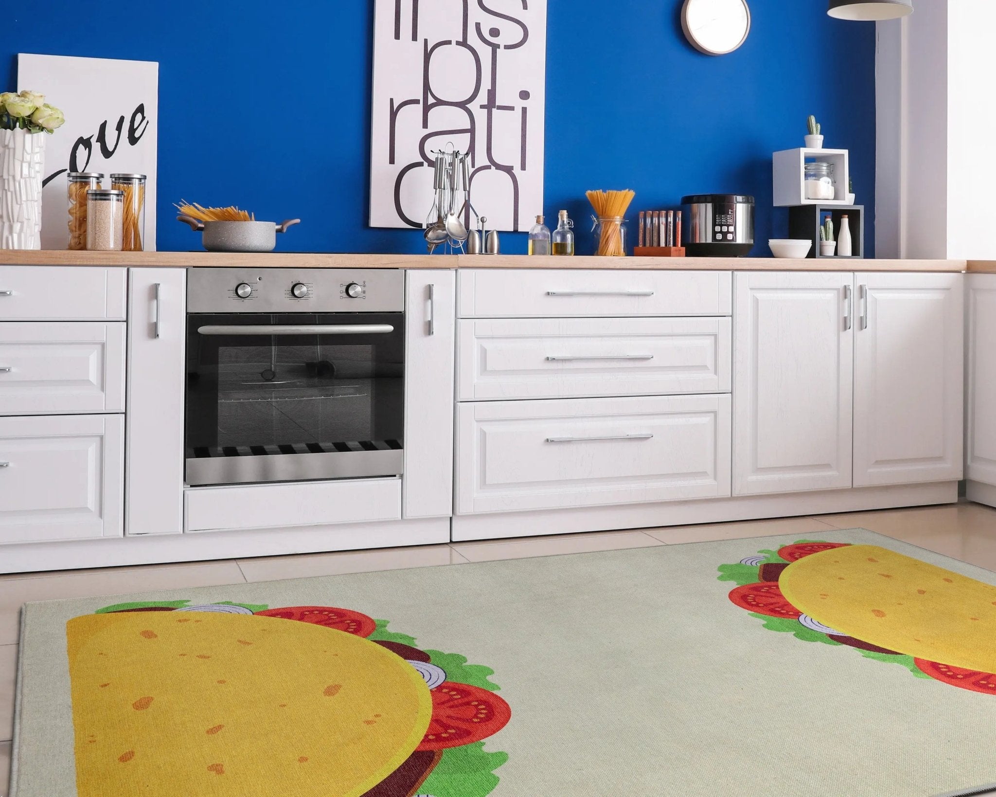 Double Taco Novelty Multi Yellow Flat-Weave Rug、mySite、gigharbornorthrealestate