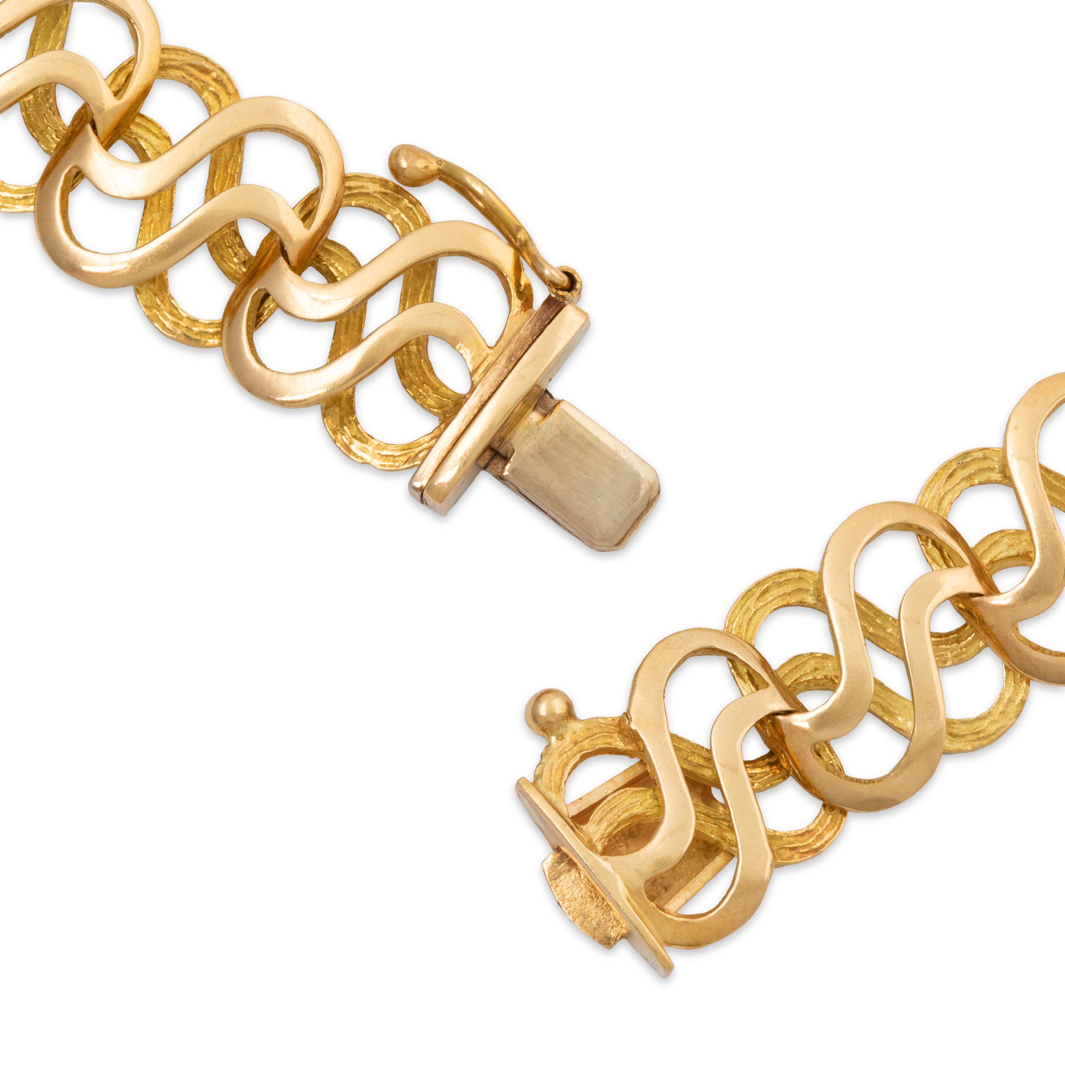 Vintage Heavy Italian 18k Yellow Gold Incredible Interlocking Links Necklace 16.75、mySite、hinf8tx79