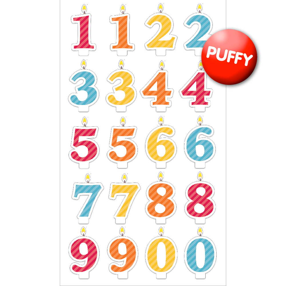  Birthday Candles Puffy Stickers、mySite、ghnorth