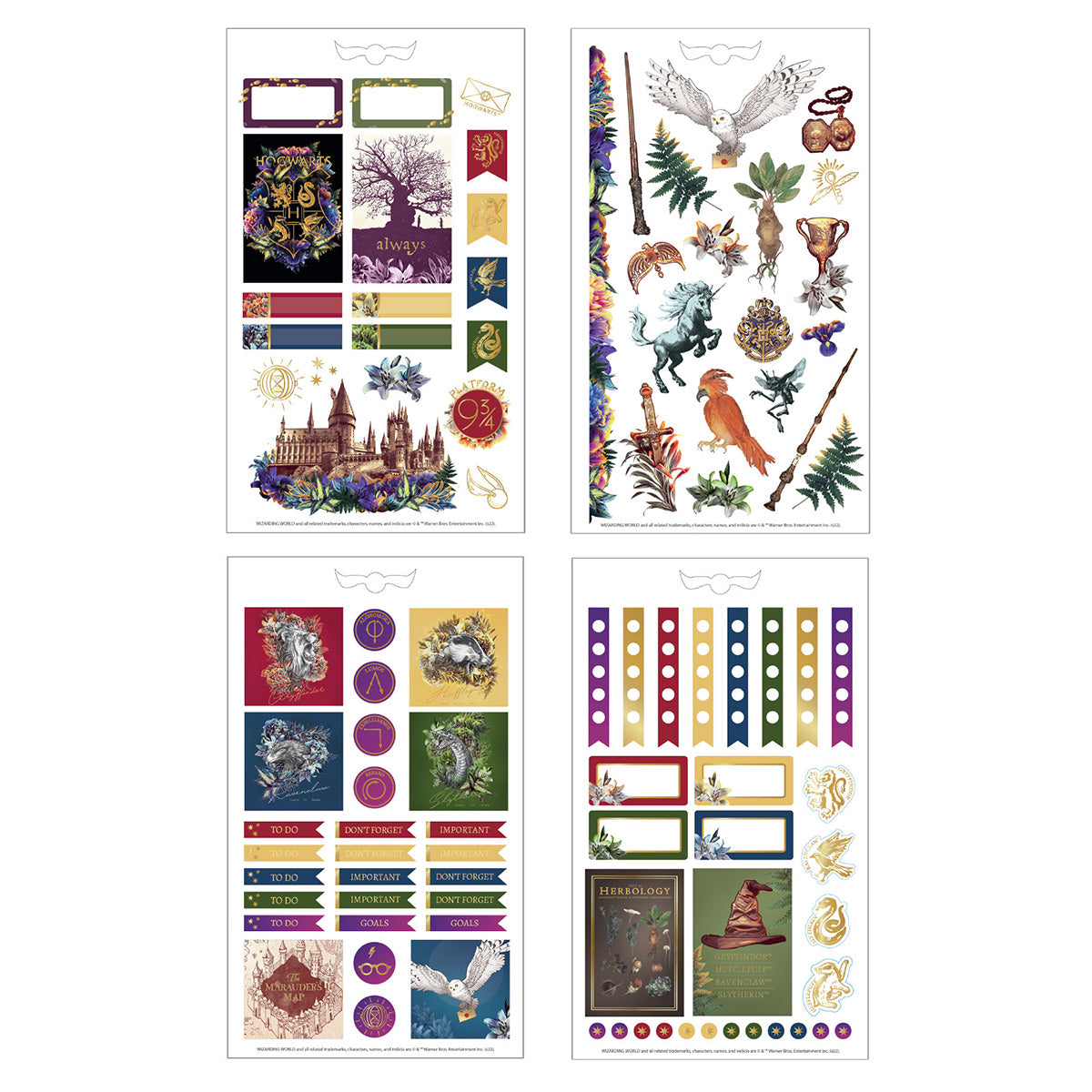  Harry Potter Floral Hogwarts Planner Stickers、mySite、ghnorth