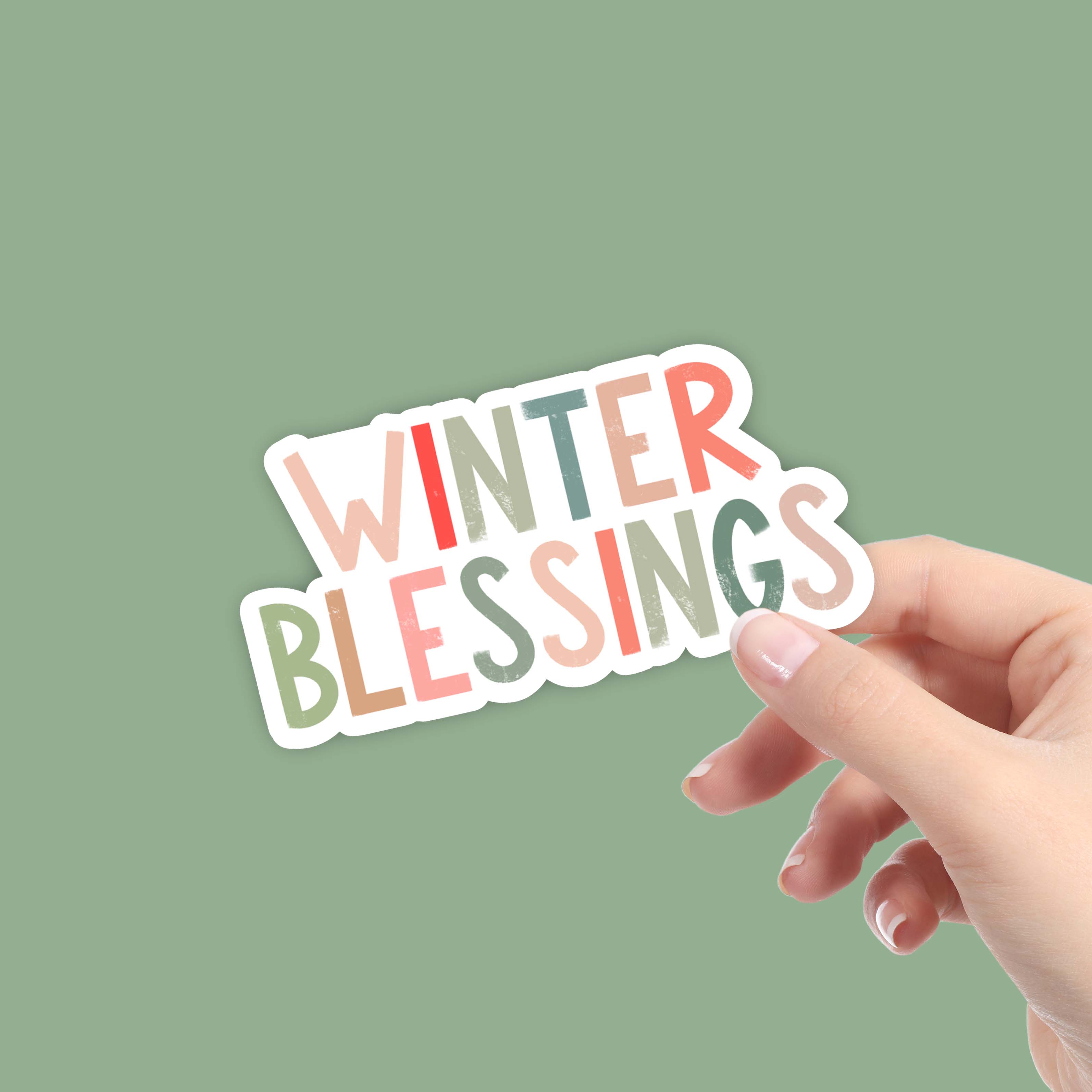  Winter Blessings Lettering - Holiday Sticker、mySite、ghnorth